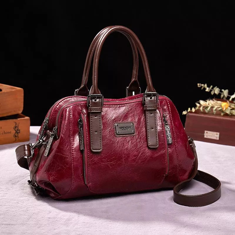 Borsa in pelle - Marja - Rosso - Best verkocht-tag Dames Leren Tassen Dames new_for_google - Concept Palermo