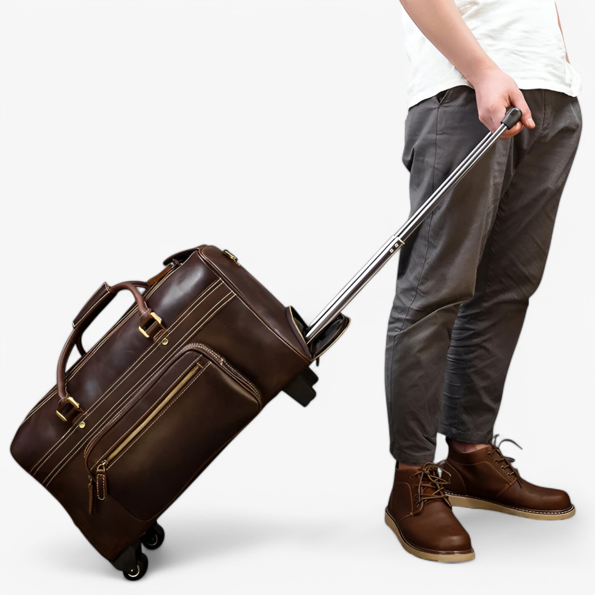Alessandro | Trolley da Viaggio in Pelle Elegante - - - Concept Palermo