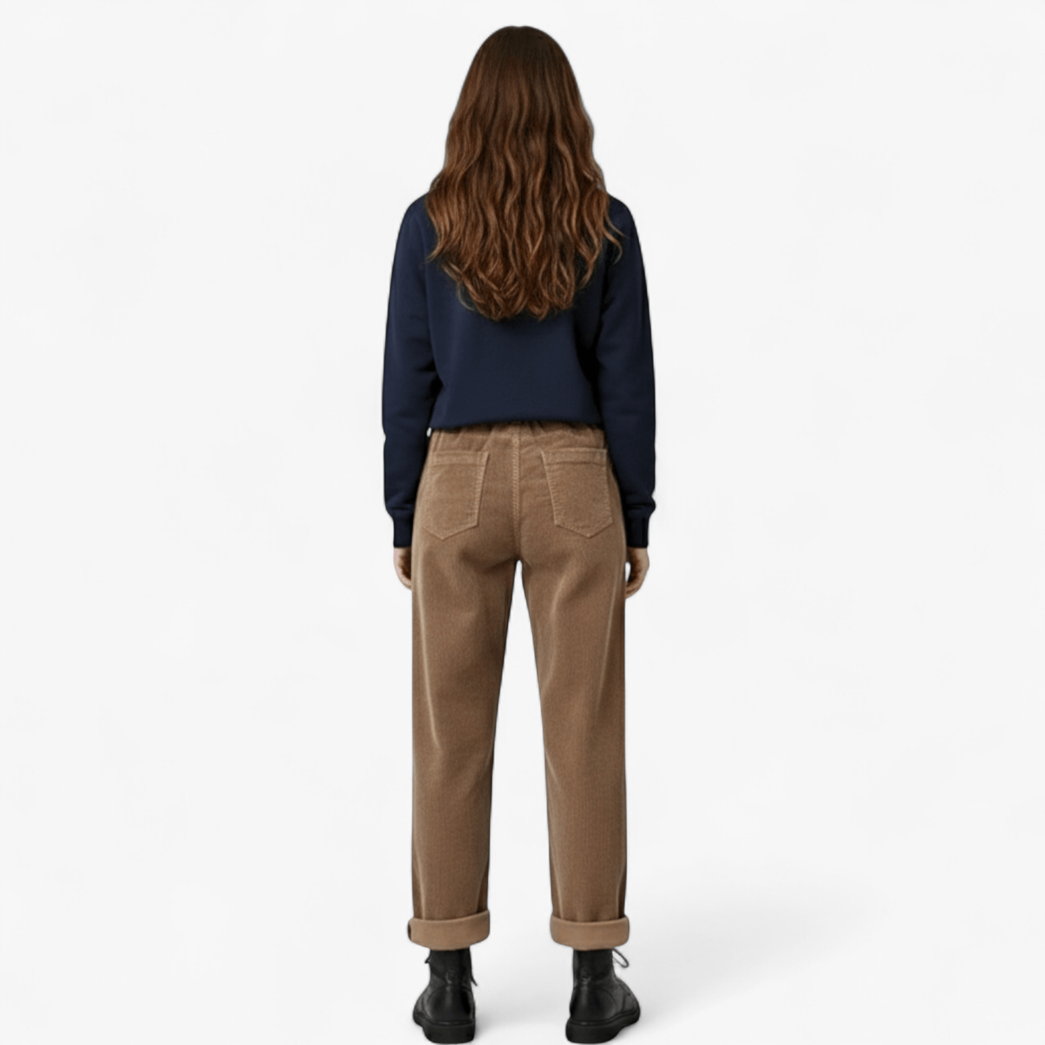 Rosabella | Pantaloni Donna Vintage Vita Alta Eleganti - - abbigliamento casual pantaloni alta vita pantaloni cinque tasche pantaloni donna pantaloni eleganti pantaloni in corda stile versatile - Concept Palermo
