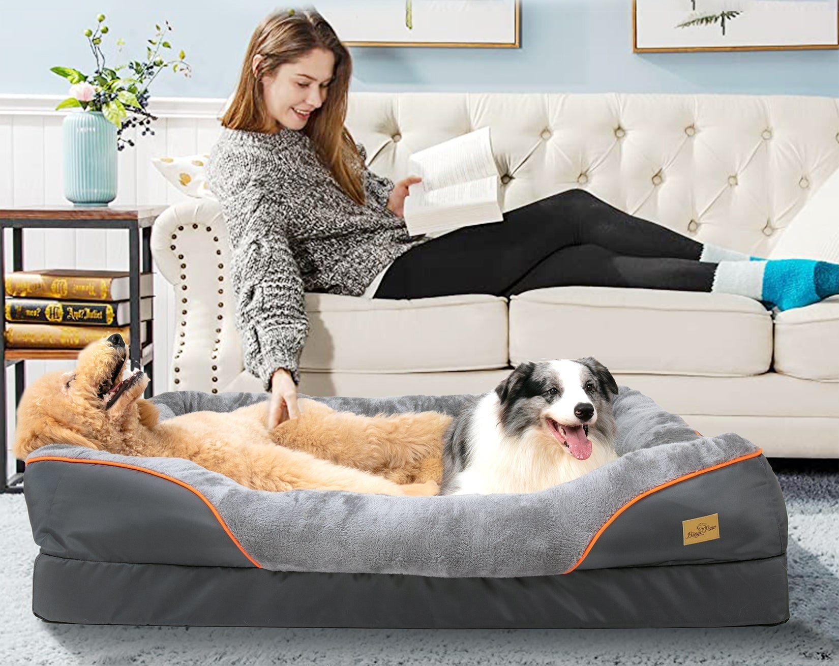 Cuscino ortopedico grande per cani - Grigio - - dog bed - Concept Palermo