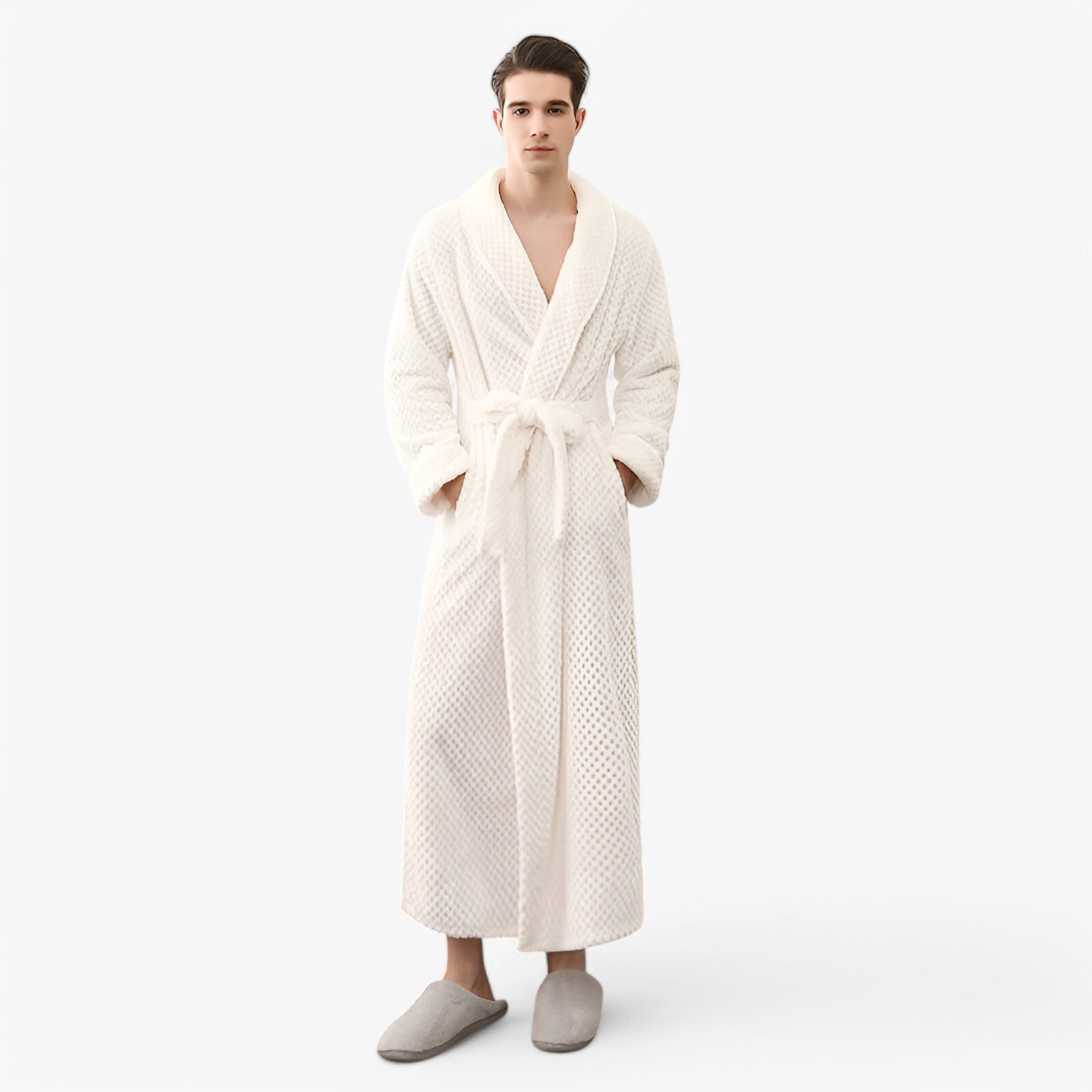 Sofia | Morbido Accappatoio in Pile - - Autumn Bathrobes Fleece Fluffy Long Sleeve Nightgown Pajama Pocket Robe Sleepwear Solid Color Spring Winter Women - Concept Palermo