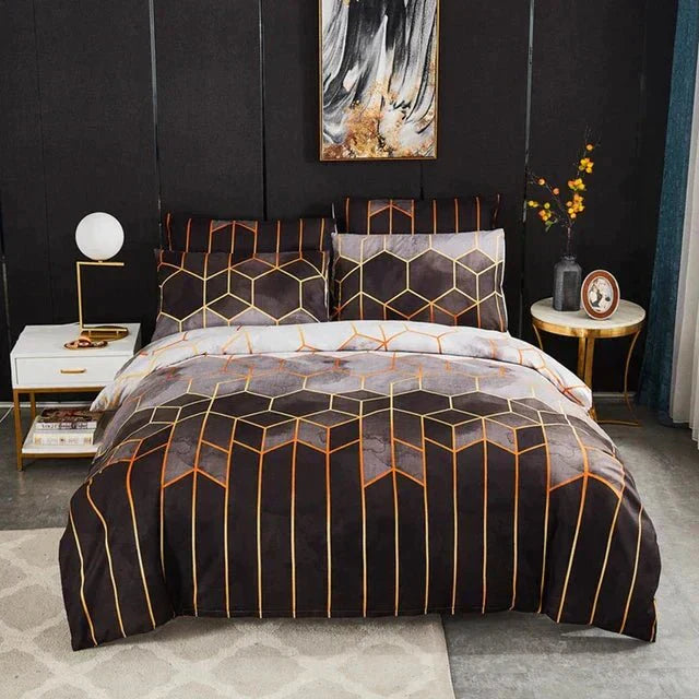 Luxe Layer - Copriletto 'Motivo geometrico' rinfrescante e traspirante - Grigio - Bedding bedsheets - Concept Palermo