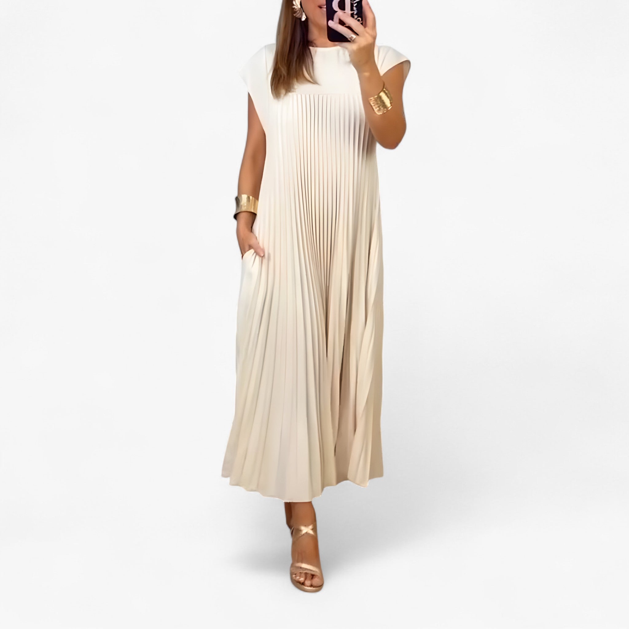 Aduana | Vestito Senza Maniche con Pieghe Eleganti - - - Concept Palermo