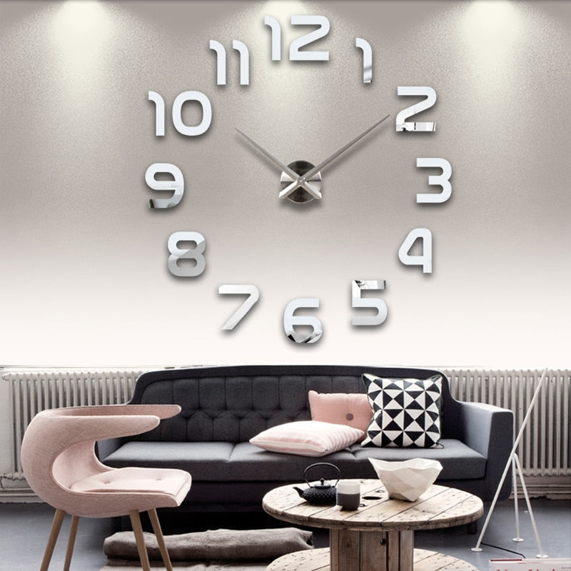 Grande orologio da parete in acrilico 3D | Modern Time Display - Aggiunge un design elegante e profondità al tuo spazio - - wall clocks - Concept Palermo