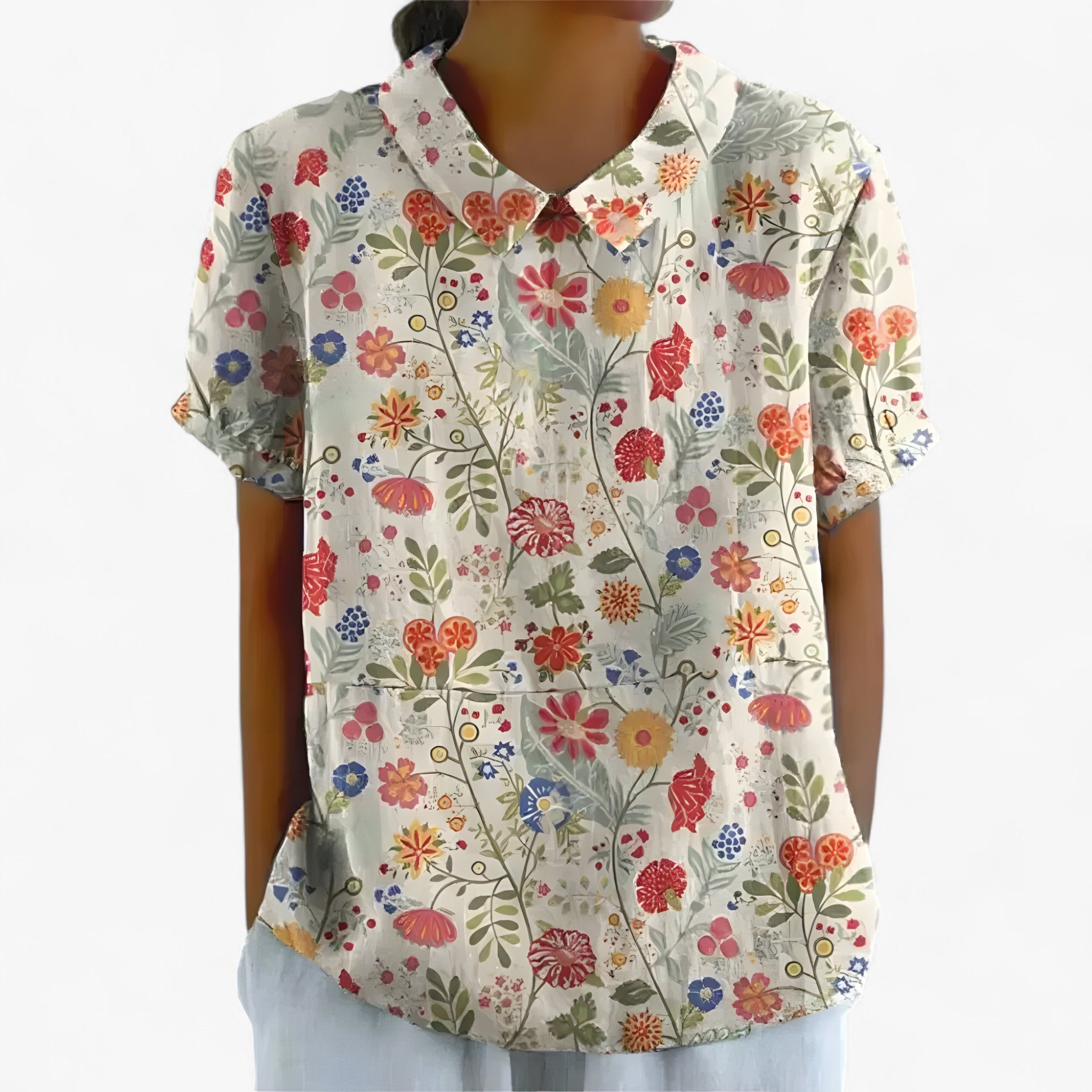 Sarah | Camicia Stampata - Albicocca - - Concept Palermo