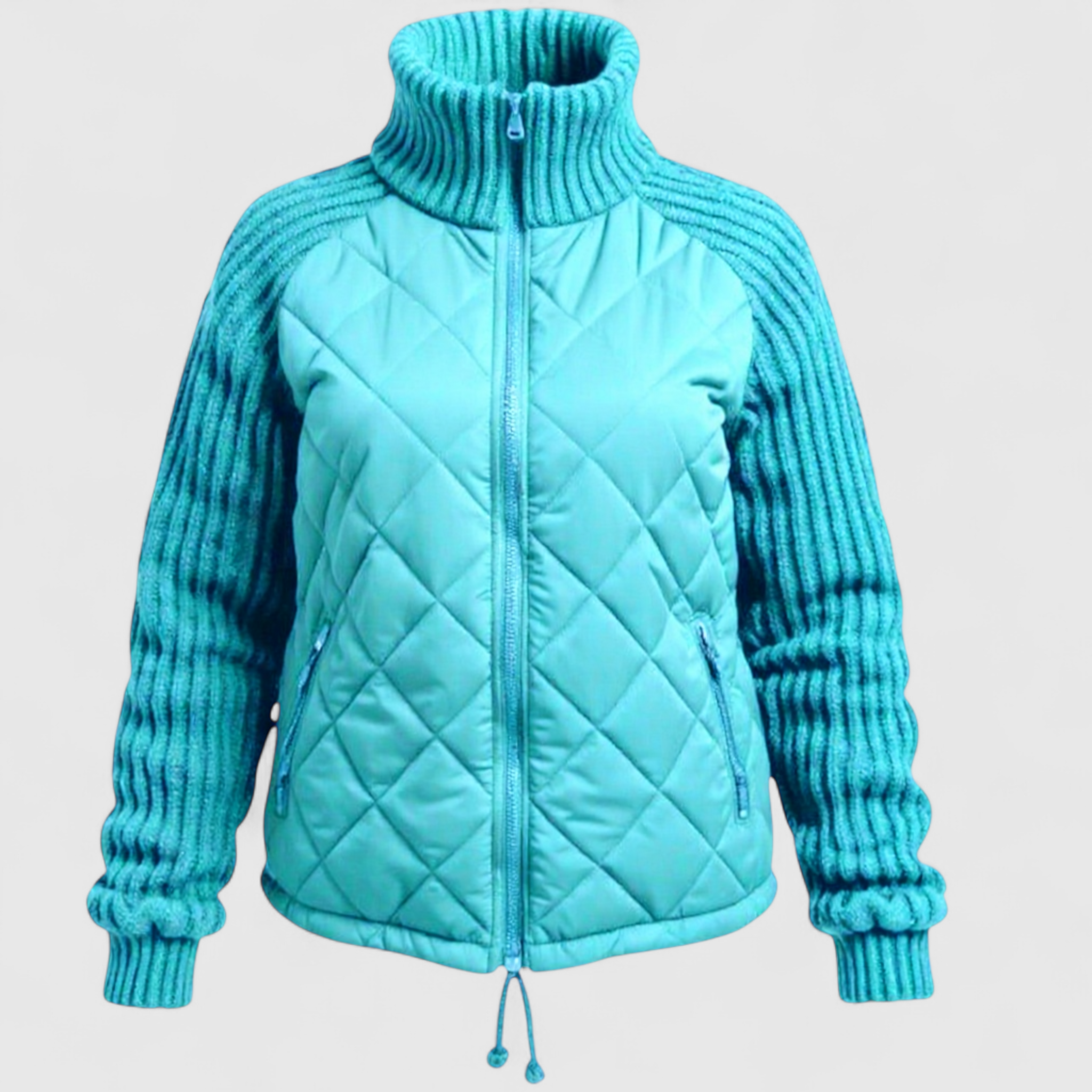 Yulia | Giacca Piumino Leggera da Donna - Blu - abbigliamento donna giacca comoda giacca elegante giacca estiva donna giacca leggera giacca multifunzionale giacca patchwork giacca piumino outerwear femminile piumino donna - Concept Palermo