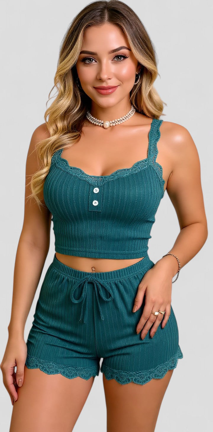 Aneth | Pigiama Donna Estivo Comodo e Elegante - - abbigliamento notte pigiama comodo pigiama cotone pigiama donna pigiama elegante pigiama estate pigiama traspirante pijamas donna set pigiama estivo sleepwear estivo - Concept Palermo