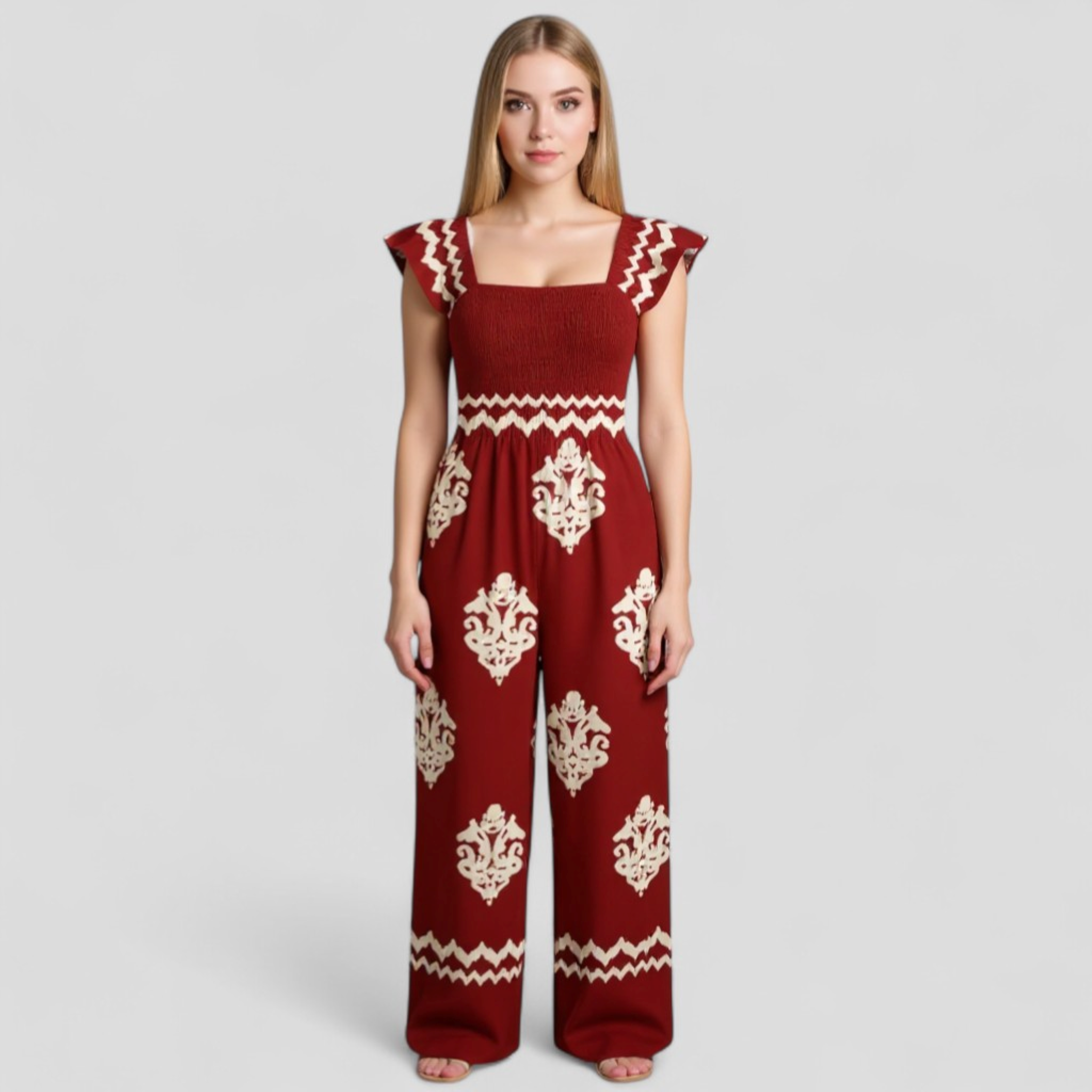 Marisa | Tuta Elegante Donna Bohemien a Vita Alta - - abbigliamento casual gamba larga look vintage moda femminile tuta bohemien tuta con cappuccio tuta donna tuta elegante tuta estiva vita alta - Concept Palermo