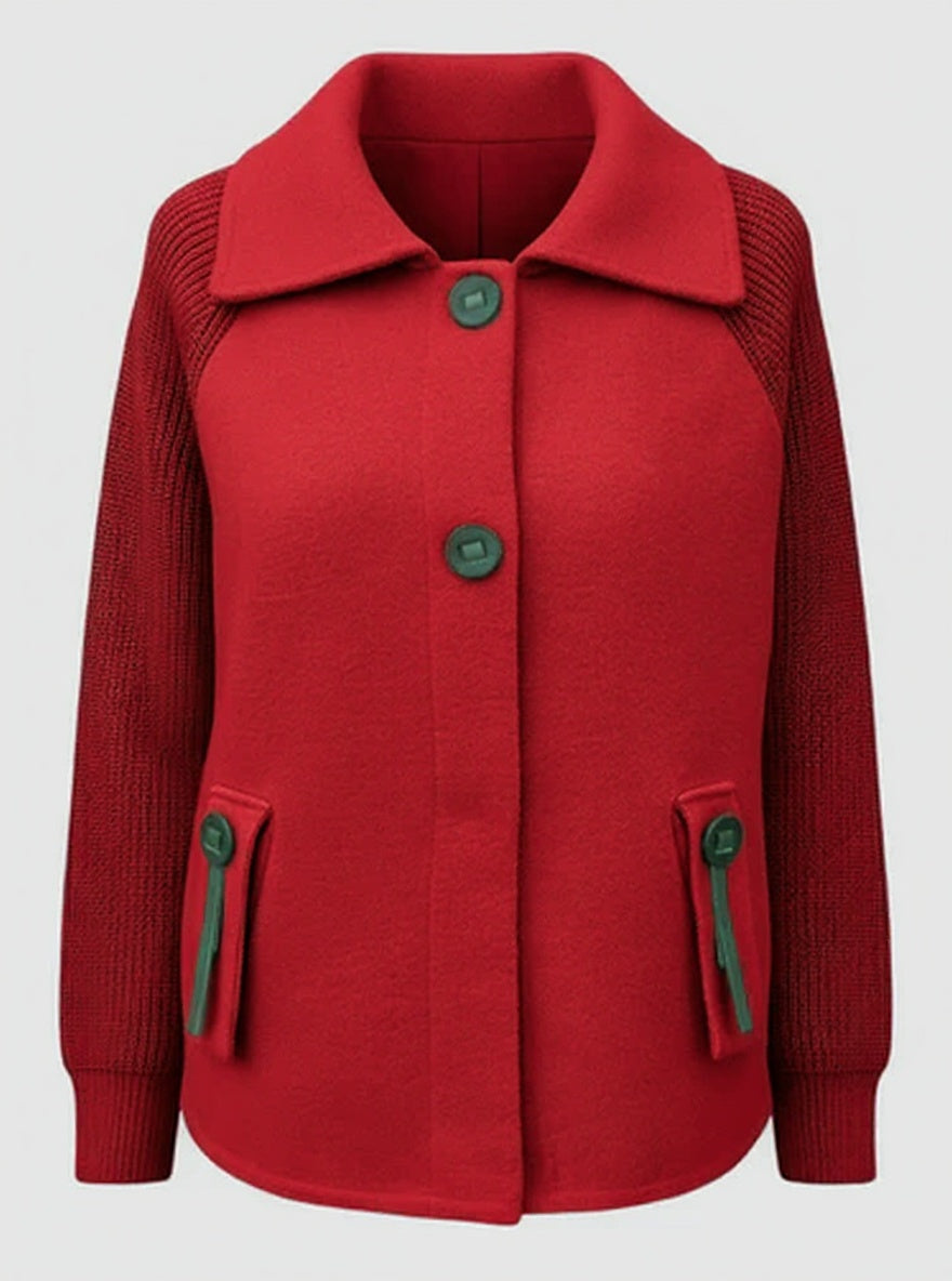Serena | Giacca Invernale Donna Casual con Collo Alto - Rosso - giacca autunno inverno giacca casual giacca collo alto giacca comoda giacca con tasche giacca donna giacca elegante - Concept Palermo