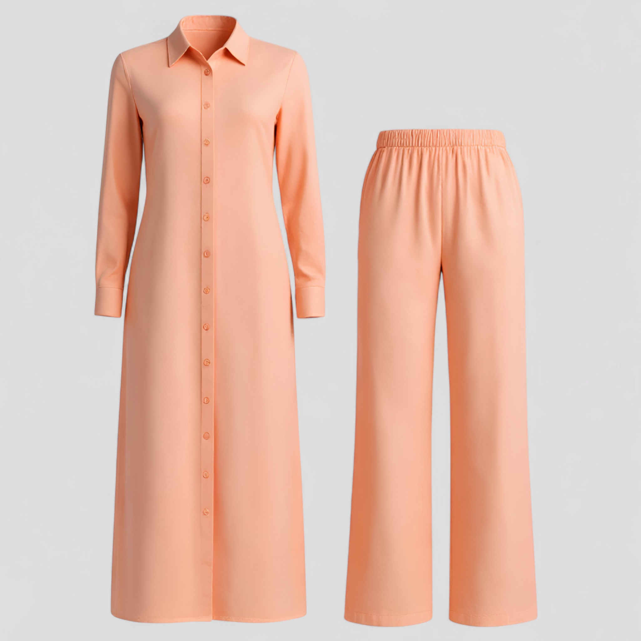 Valeria | Completo Donna Elegante in Estivo - Arancia - abbigliamento estivo abiti estivi blousejurk comfort e stile linnen estivo moda estiva pantaloni in linnen set di linnen - Concept Palermo