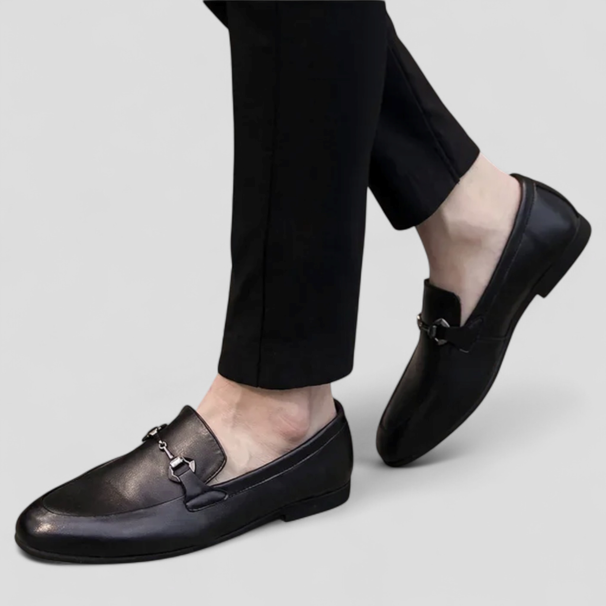 Gavin | Mocassini classici da uomo in pelle nera con fibbia decorativa - - Men's Shoes Shoes Shoes men - Concept Palermo