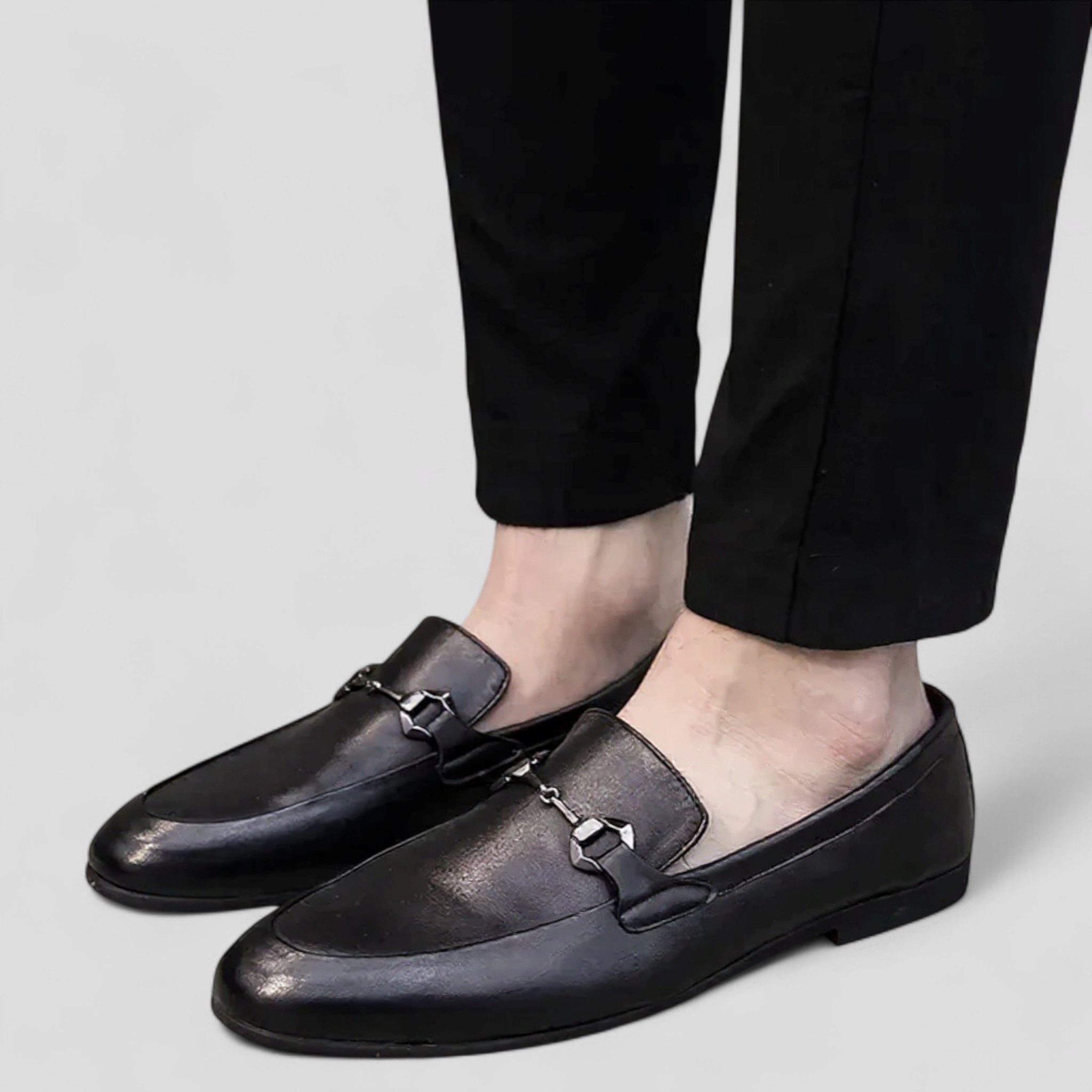 Gavin | Mocassini classici da uomo in pelle nera con fibbia decorativa - - Men's Shoes Shoes Shoes men - Concept Palermo