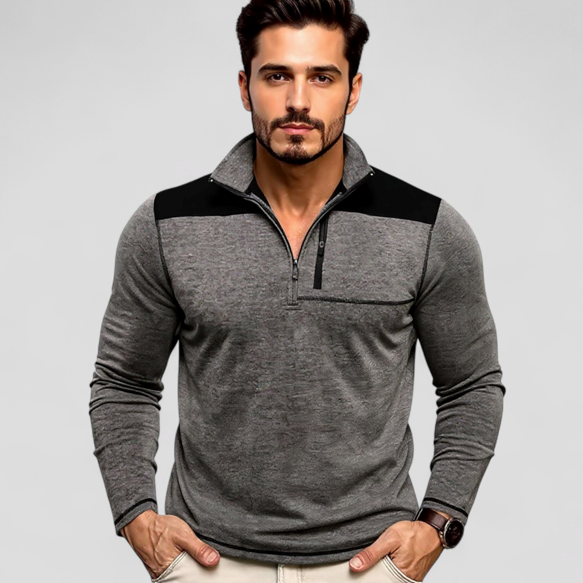 Celso | Giacca Invernale Uomo Con Collo Alto - - giacca collo alto giacca cotone giacca esterna giacca invernale giacca maniche lunghe giacca moda giacca poliestere giacca tattica giacca uomo giacca zip - Concept Palermo