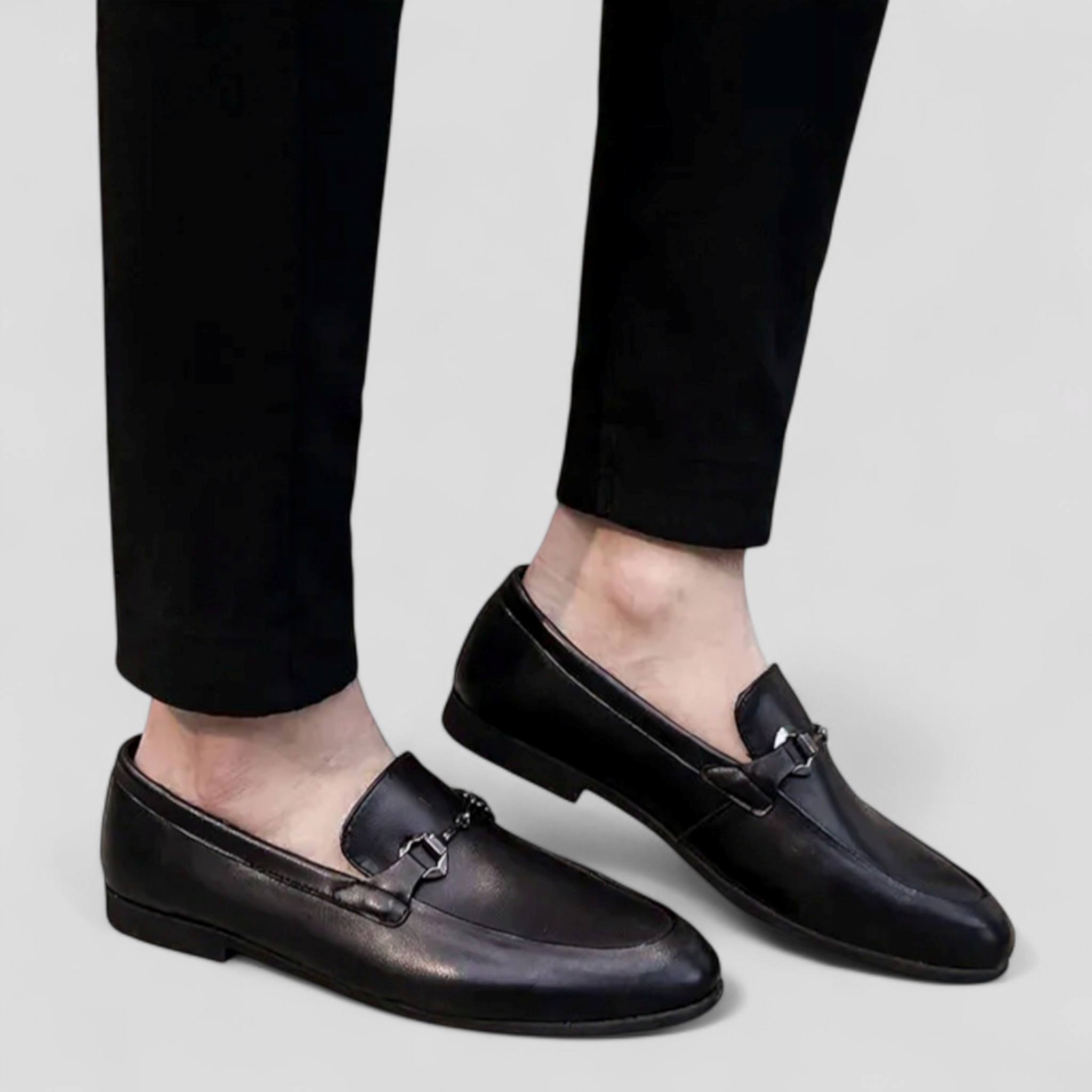 Gavin | Mocassini classici da uomo in pelle nera con fibbia decorativa - - Men's Shoes Shoes Shoes men - Concept Palermo