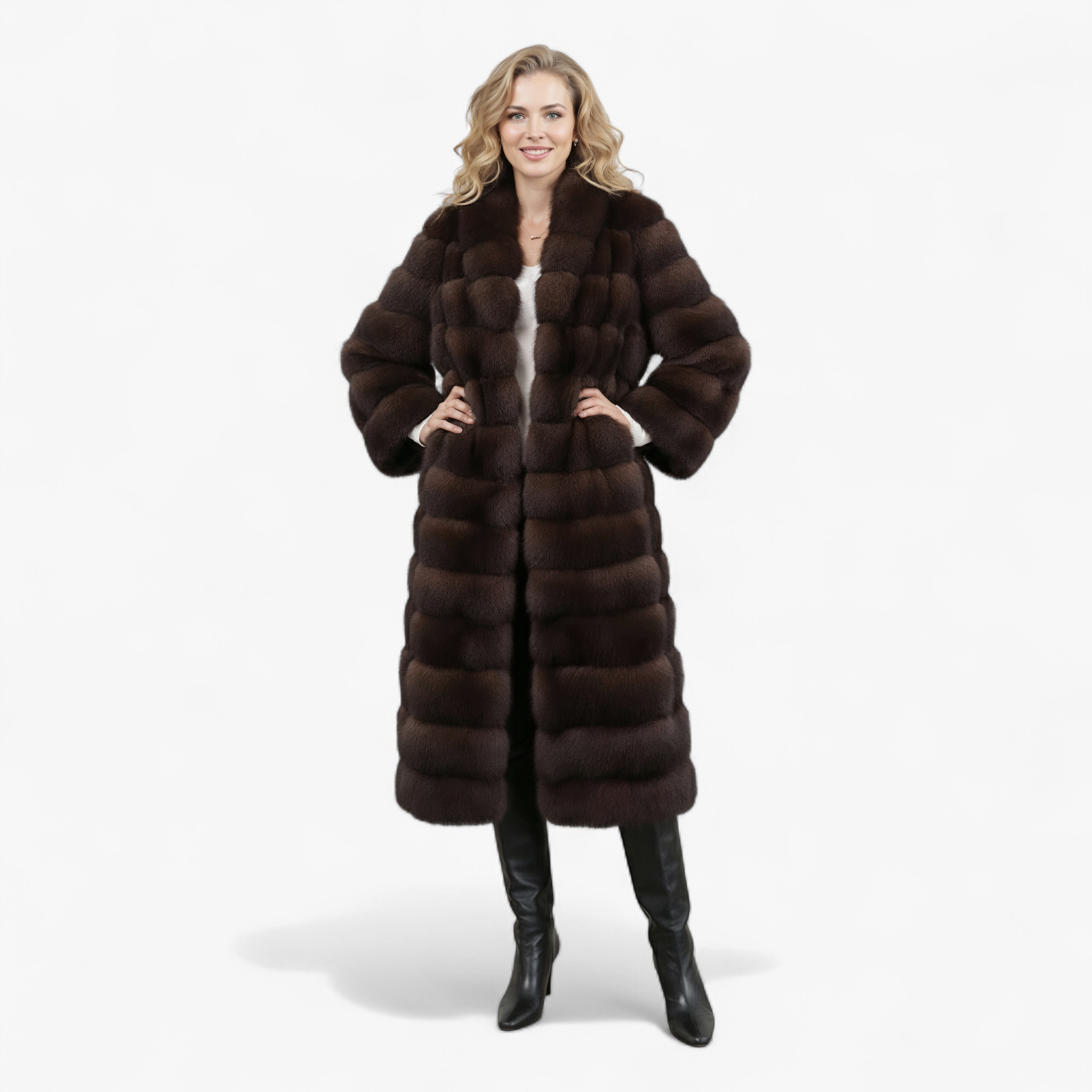 Ava | Cappotto Lungo Donna - - abbigliamento donna autunno inverno cappotto caldo cappotto di lusso cappotto elegante cappotto lungo collo a scialle finta pelliccia moda chic soprabito - Concept Palermo