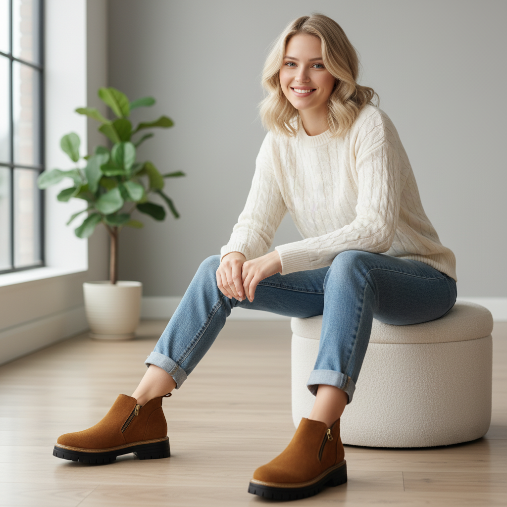Adie | Stivaletti Donna con Punta Rotonda e Cerniera - - calzature femminili chiusura cerniera comfort design ergonomico impermeabile moda donna punta rotonda soletta antiscivolo stile stile versatile stivaletti donna tacco quadrato - Concept Palermo