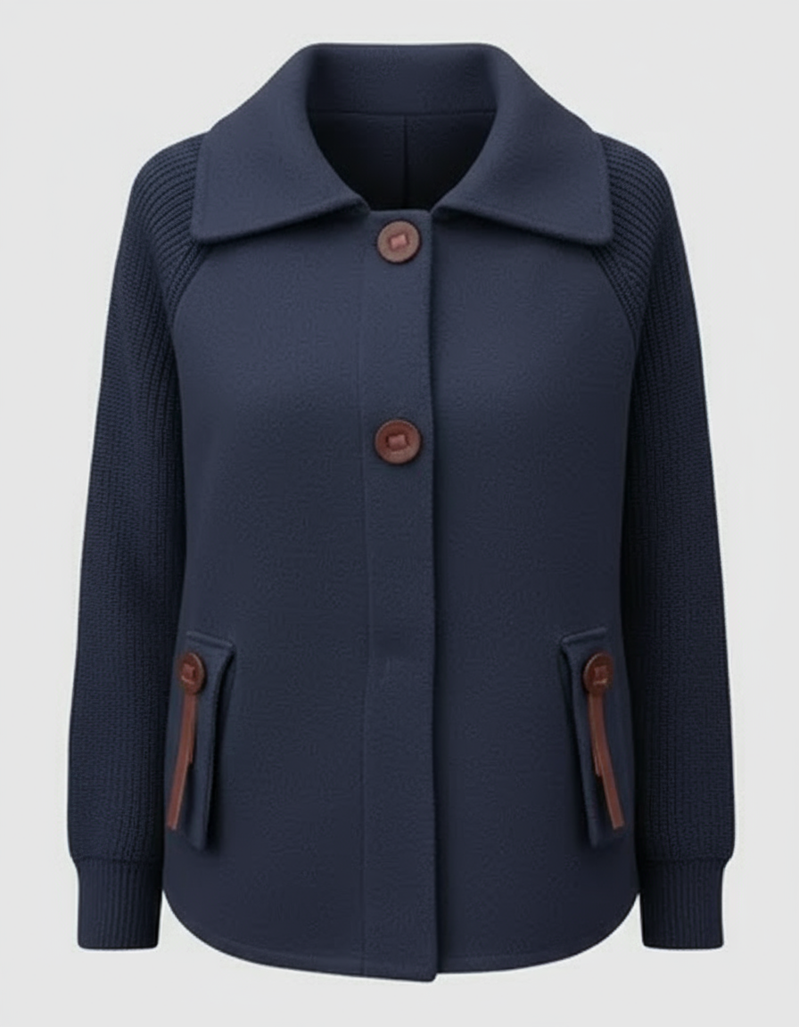 Serena | Giacca Invernale Donna Casual con Collo Alto - Blue cielo - giacca autunno inverno giacca casual giacca collo alto giacca comoda giacca con tasche giacca donna giacca elegante - Concept Palermo