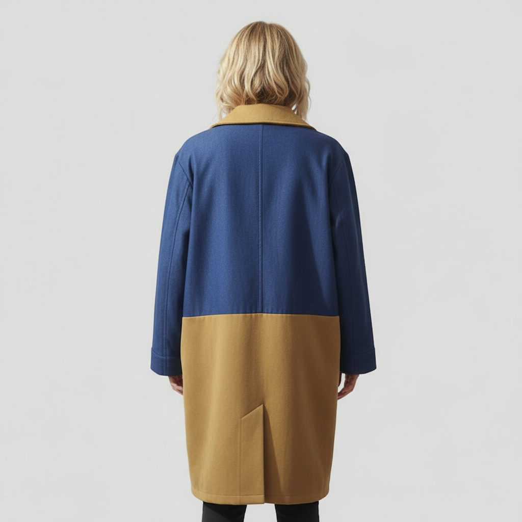 Anette | Cappotto Lungo Donna Elegante Doppio Petto - - cappotto autunno cappotto coloreblock cappotto denim cappotto donna cappotto doppio petto cappotto elegante cappotto primavera cappotto versatile giacca a maniche lunghe giacca donna - Concept Palermo