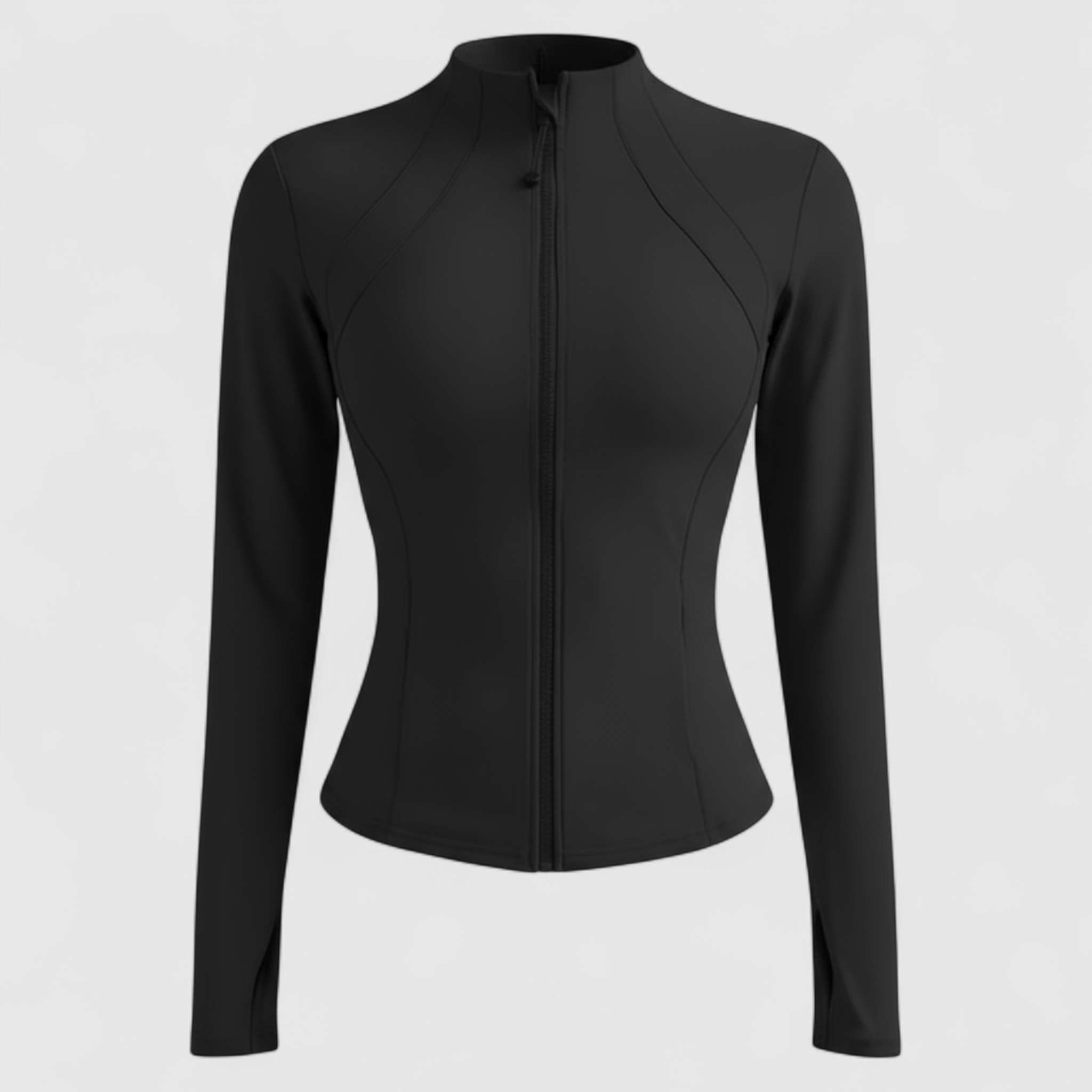 Cala | Giacca Sportiva Slim Fit per Donna - Nero - abbigliamento sportivo giacca con zip giacca corsa giacca fitness giacca lunga manica giacca palestra giacca slim fit giacca sportiva donna giacca traspirante giacca yoga - Concept Palermo