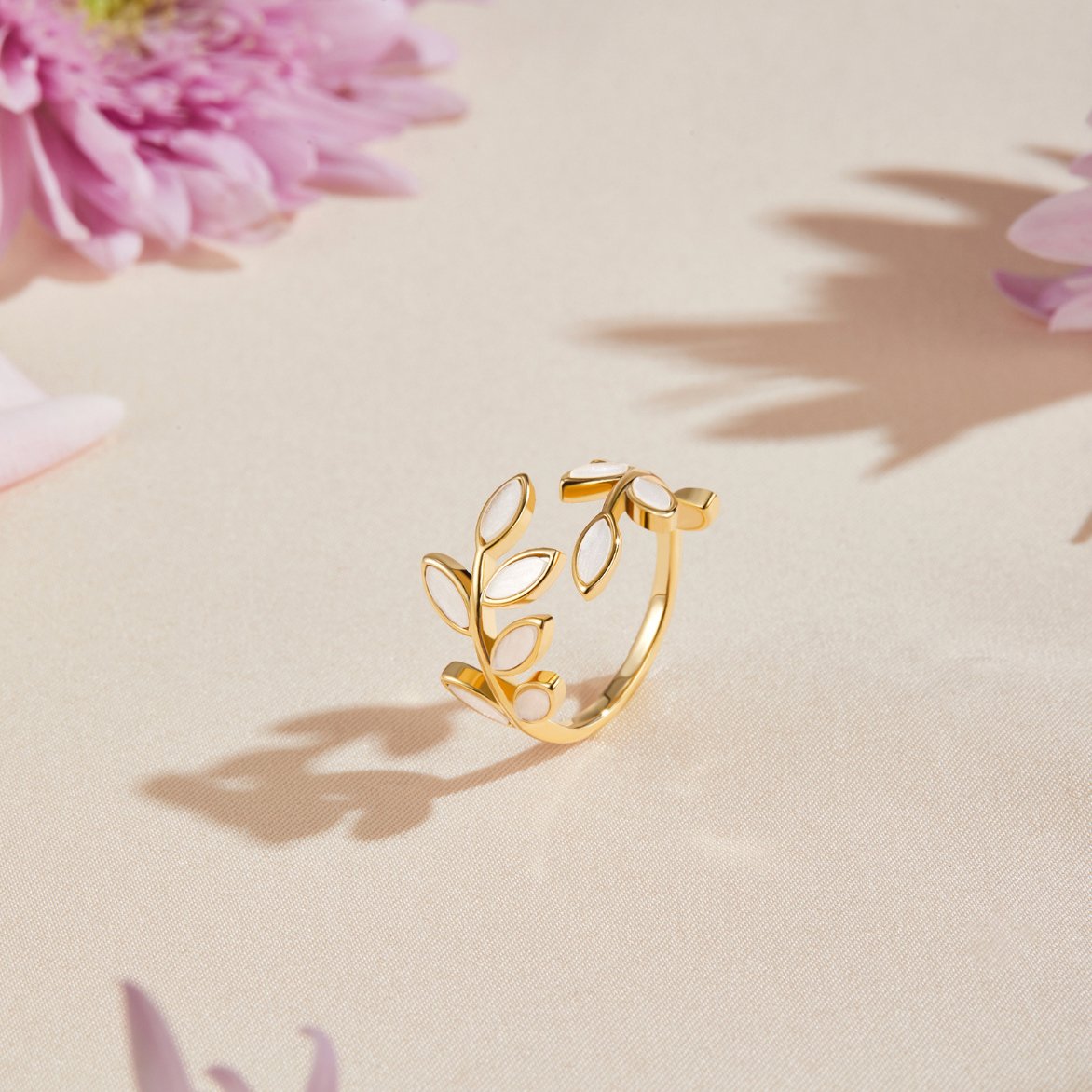 Anello in Foglia d'Oro - - Gold Ring ring for women - Concept Palermo