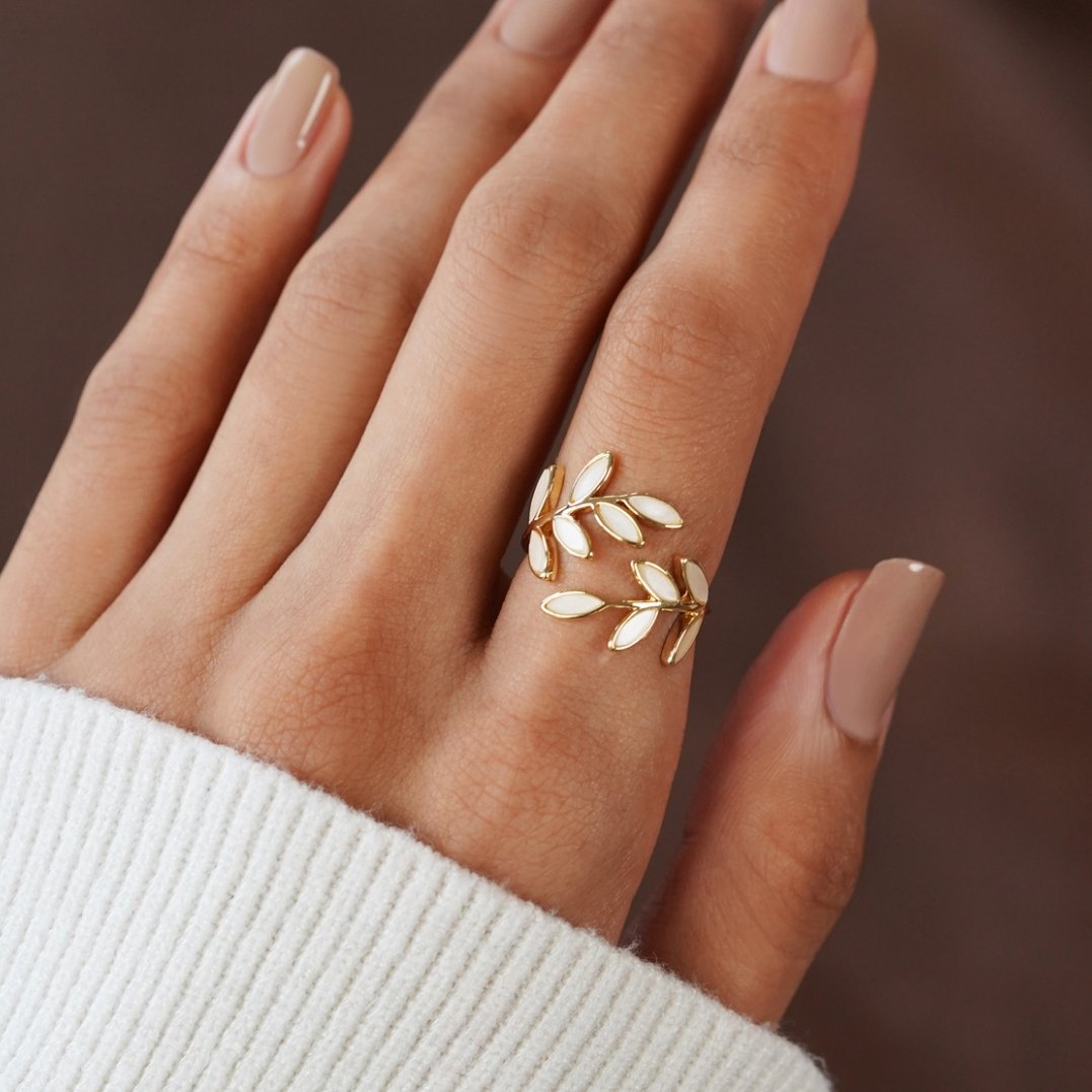 Anello in Foglia d'Oro - - Gold Ring ring for women - Concept Palermo