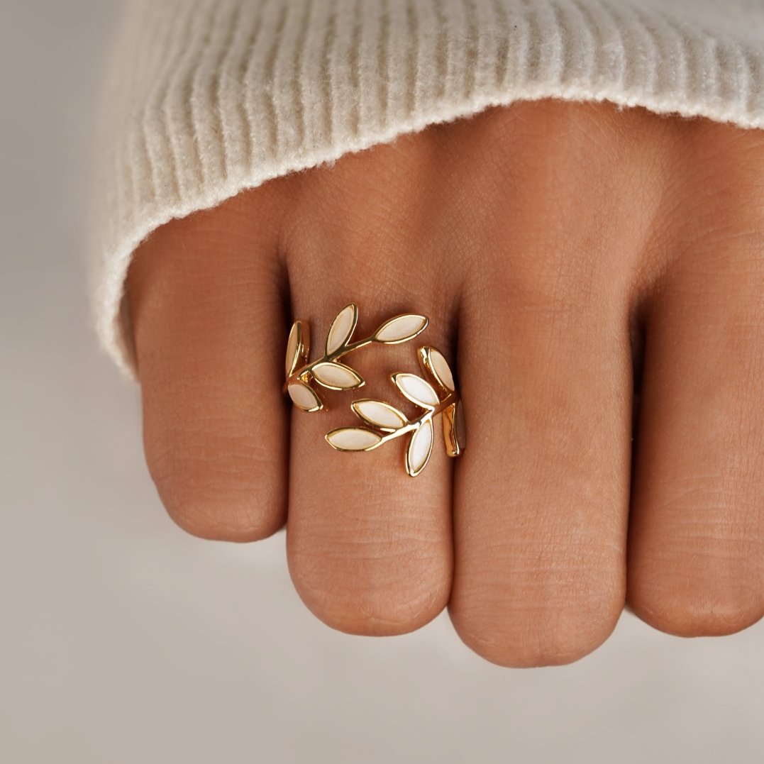 Anello in Foglia d'Oro - - Gold Ring ring for women - Concept Palermo