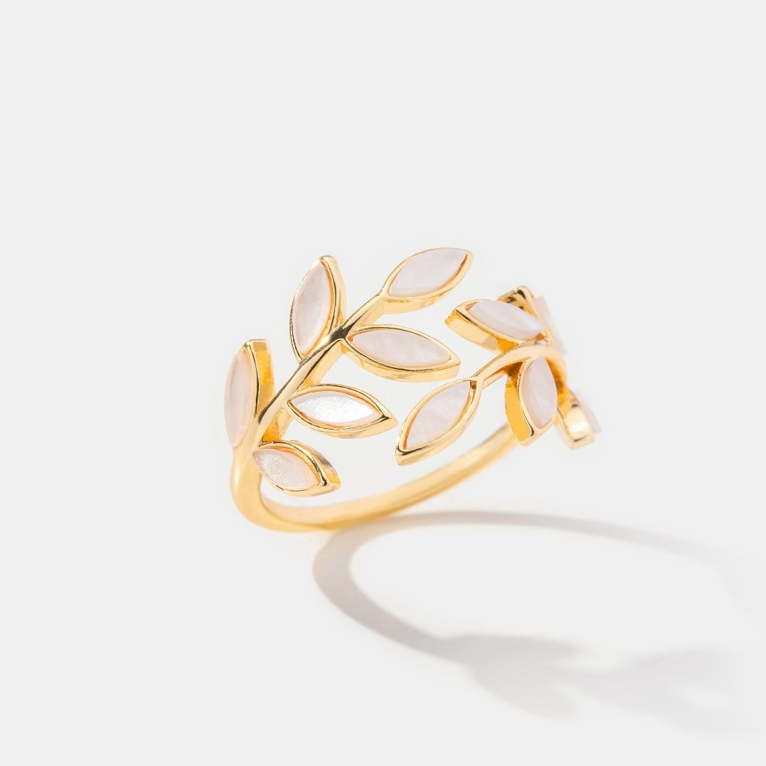 Anello in Foglia d'Oro - - Gold Ring ring for women - Concept Palermo