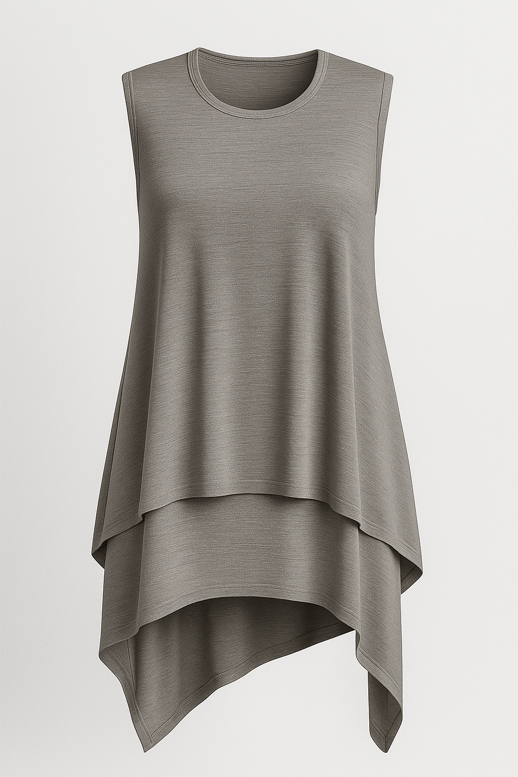 Aria | Top senza maniche asimmetrica fluida - Grigio - - Concept Palermo