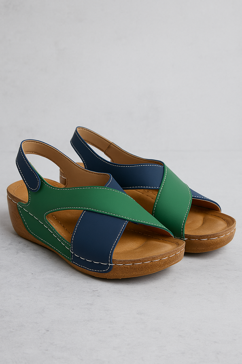 Luna | Sandali da donna con cinturino incrociato - Verde - Frauen Sandalen Summer - Concept Palermo