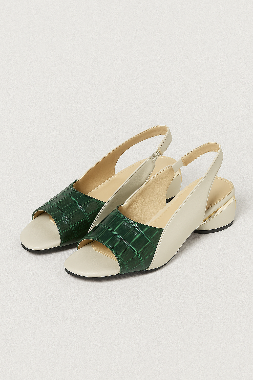Clara | Eleganti sandali slingback con motivo rettile e tacco blocco - Verde - Frauen Absätze Gifts for women shoes for women women Womens womens fashion - Concept Palermo