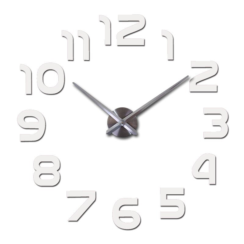 Grande orologio da parete in acrilico 3D | Modern Time Display - Aggiunge un design elegante e profondità al tuo spazio - Bianco - wall clocks - Concept Palermo