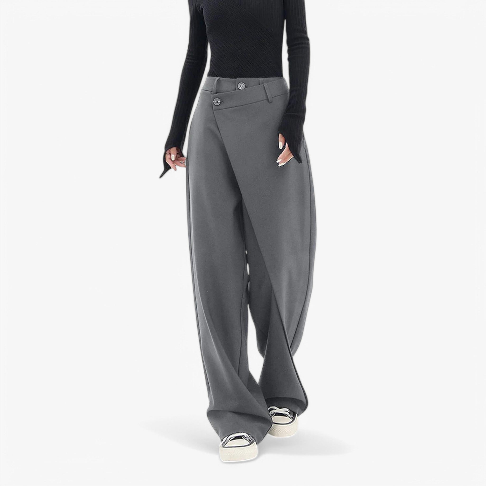 Lea - Pantaloni Asimmetrici - Grigio - - Concept Palermo