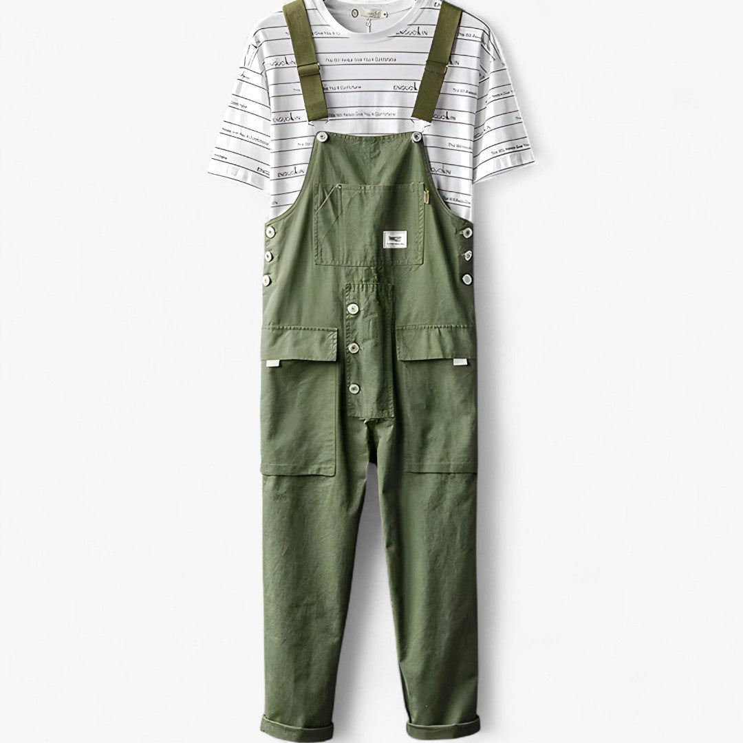 Elias | Salopette cargo utility da uomo - Vestibilità regolabile - Verde - jumpsuit - Concept Palermo