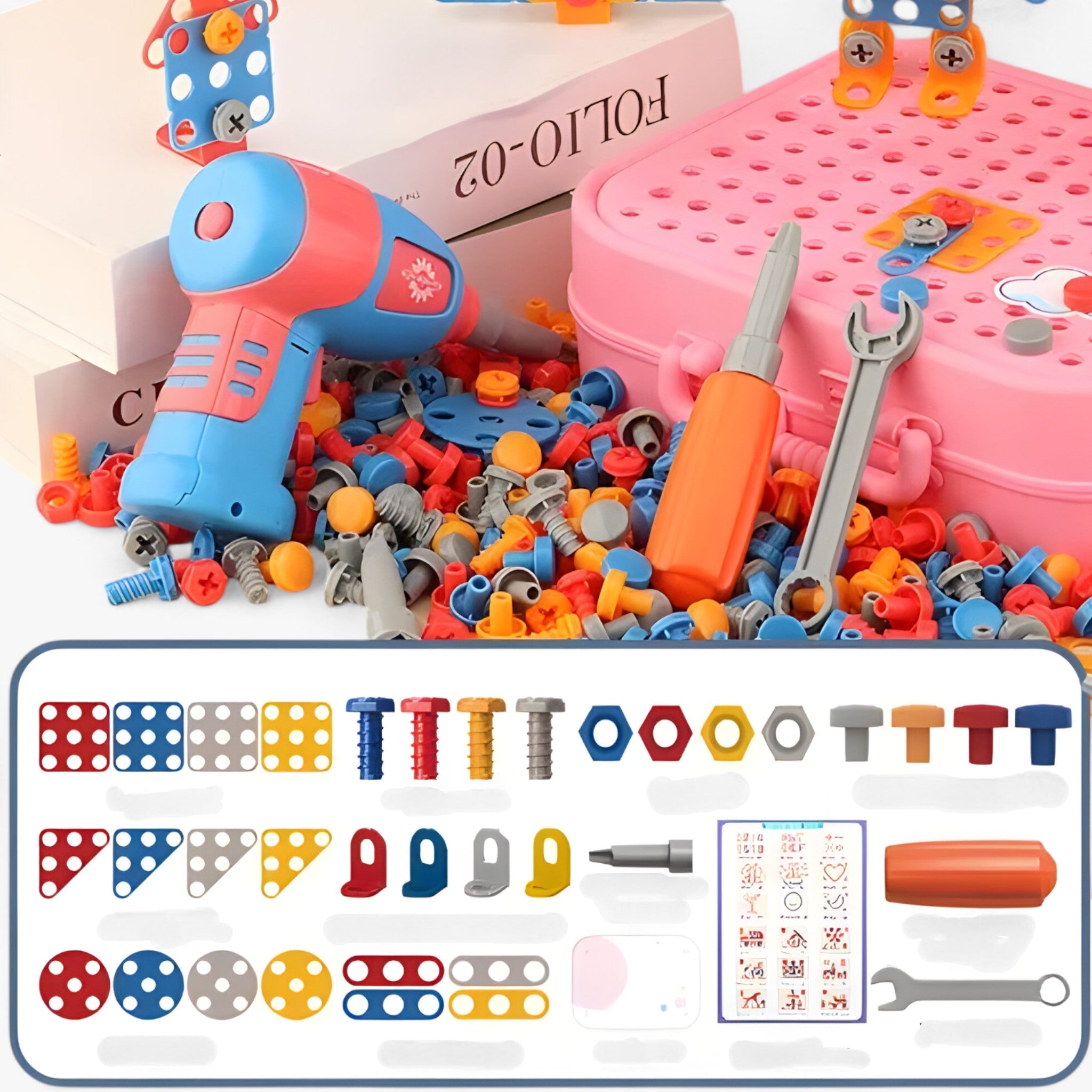 Set di Viti™ - Divertimento Costruttivo Avventuroso - Cacciavite - Rosa - kids kids toys - Concept Palermo