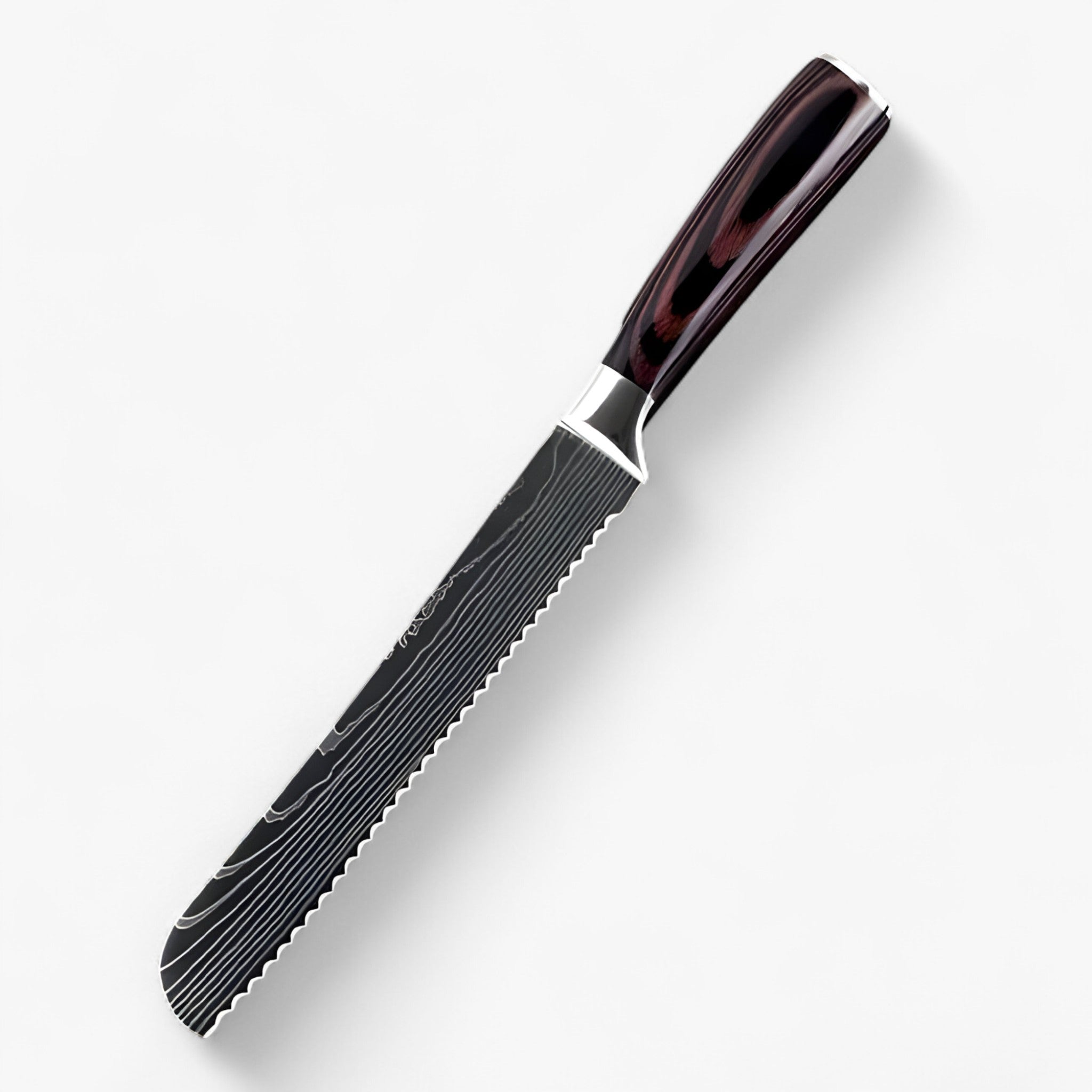 Calla - set di coltelli da cucina giapponesi di alta qualità con motivo damasco - COLTELLI PER IL PANE DA 8" - damascus pattern high-quality knife Japanese knife kitchen knife set Kitchen Knives knife set knives - Concept Palermo