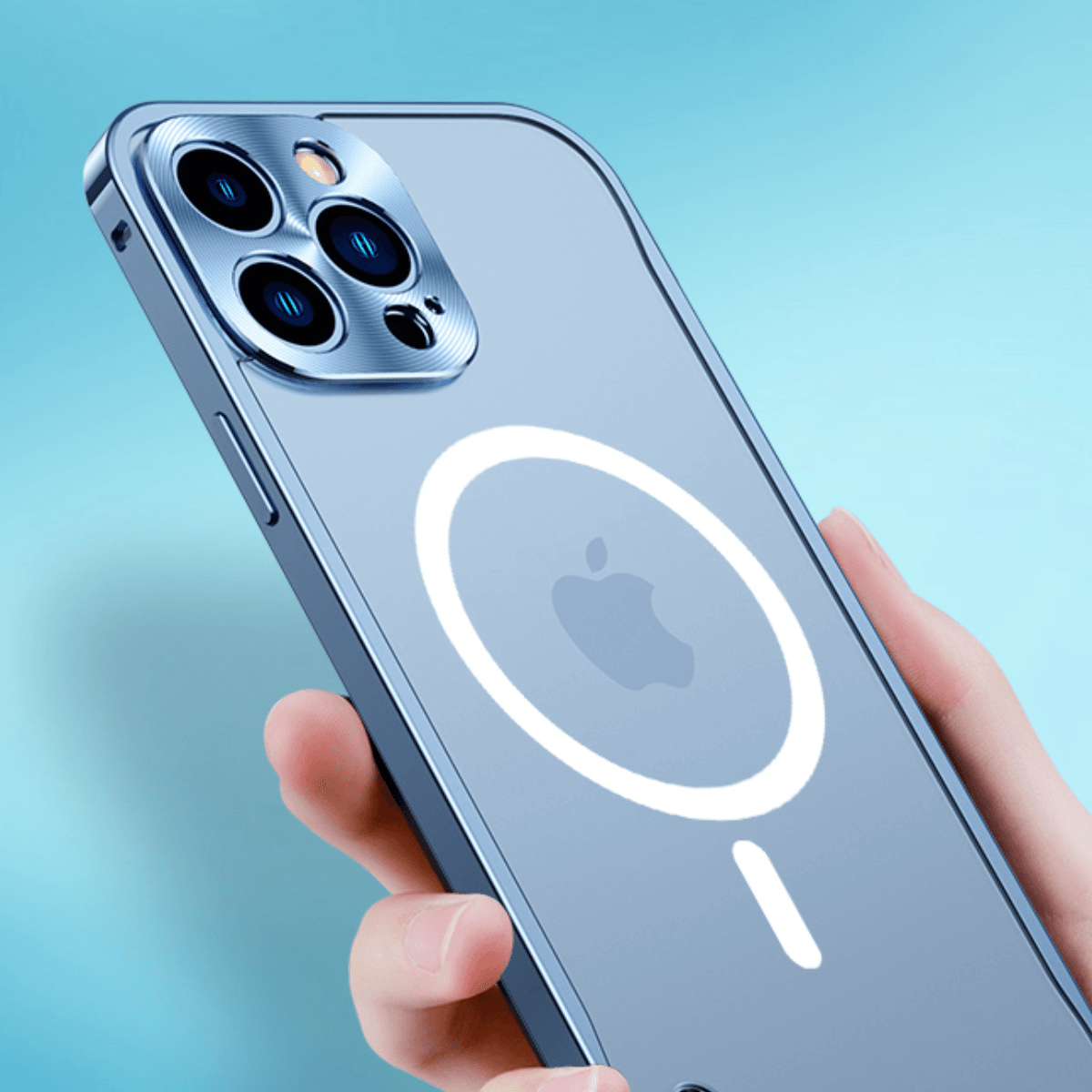 iSafe™ | Custodia in alluminio MagSafe - Blu - iPhone case Luxe iPhone Case - Concept Palermo