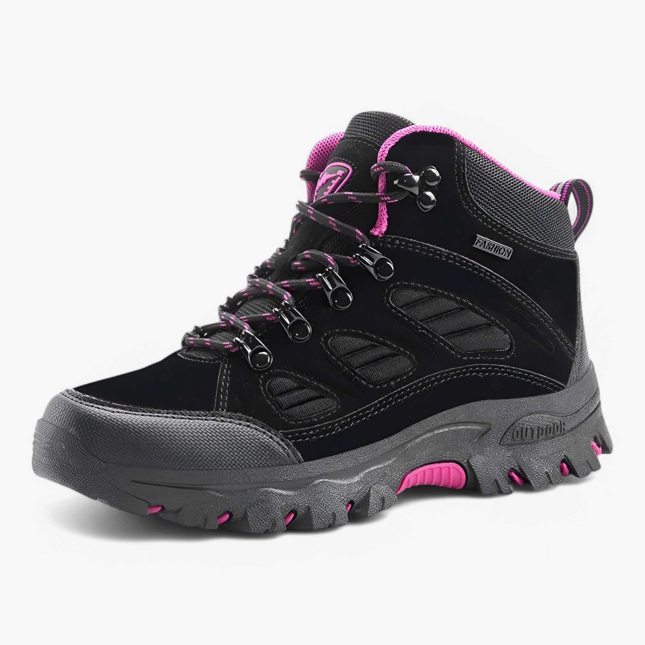 Scarpe da trekking con suola esterna antiscivolo - Rosa nera - hiking boots hiking shoes - Concept Palermo