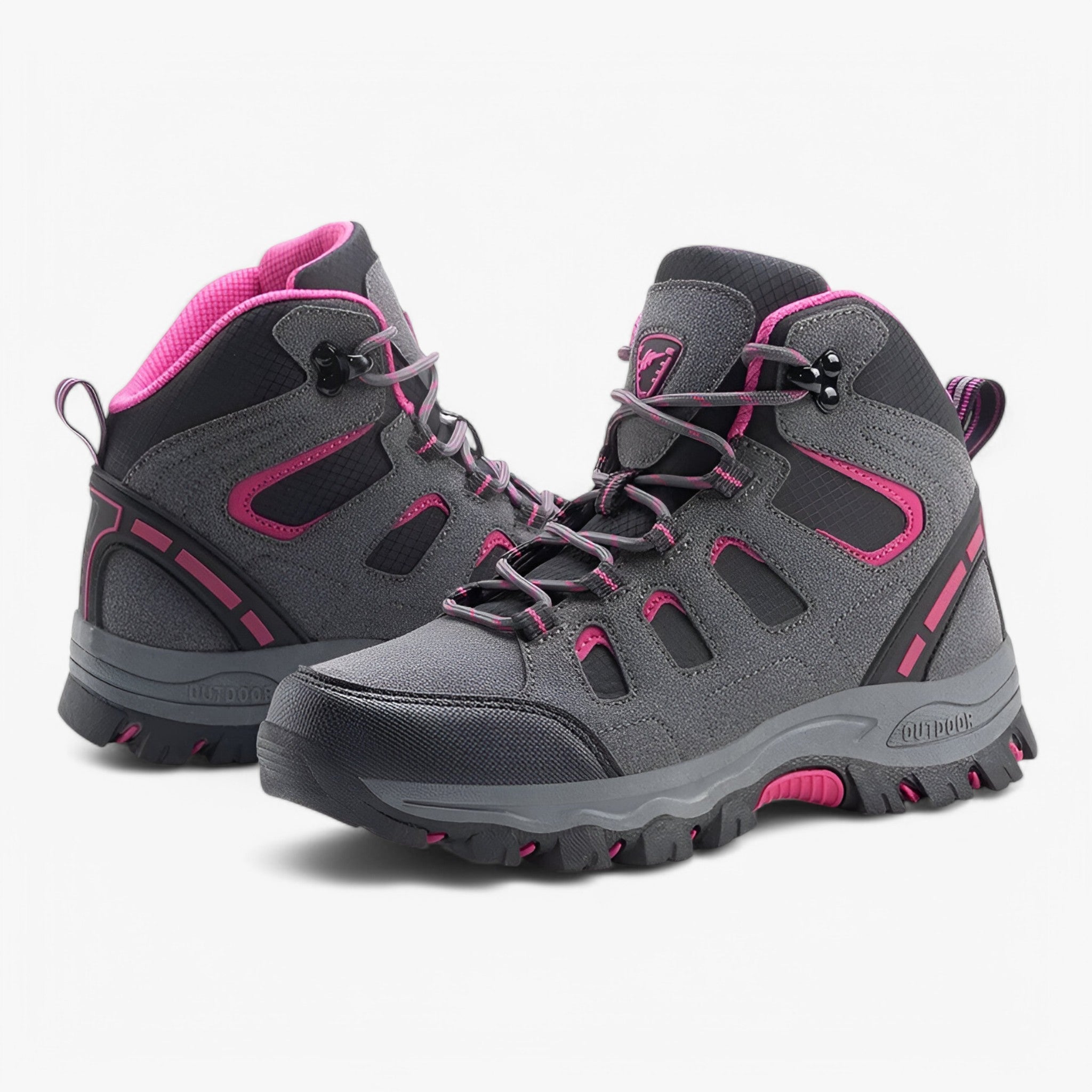 Scarpe da trekking con suola esterna antiscivolo - Rosa grigio scuro 2 - hiking boots hiking shoes - Concept Palermo