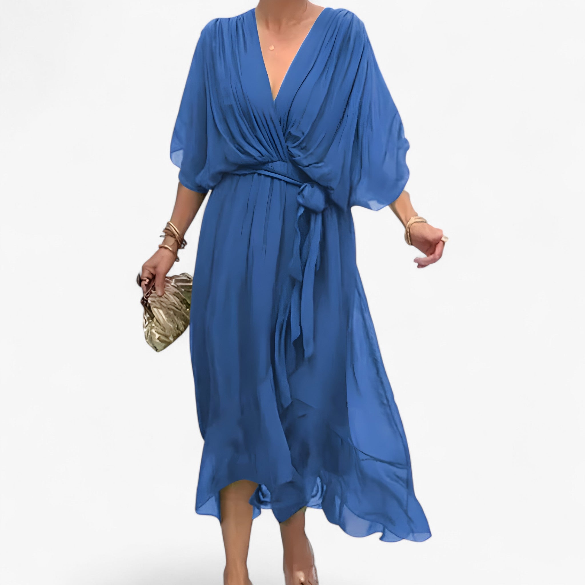 Aliyah | Abito da donna in chiffon - Blu scuro - - Concept Palermo