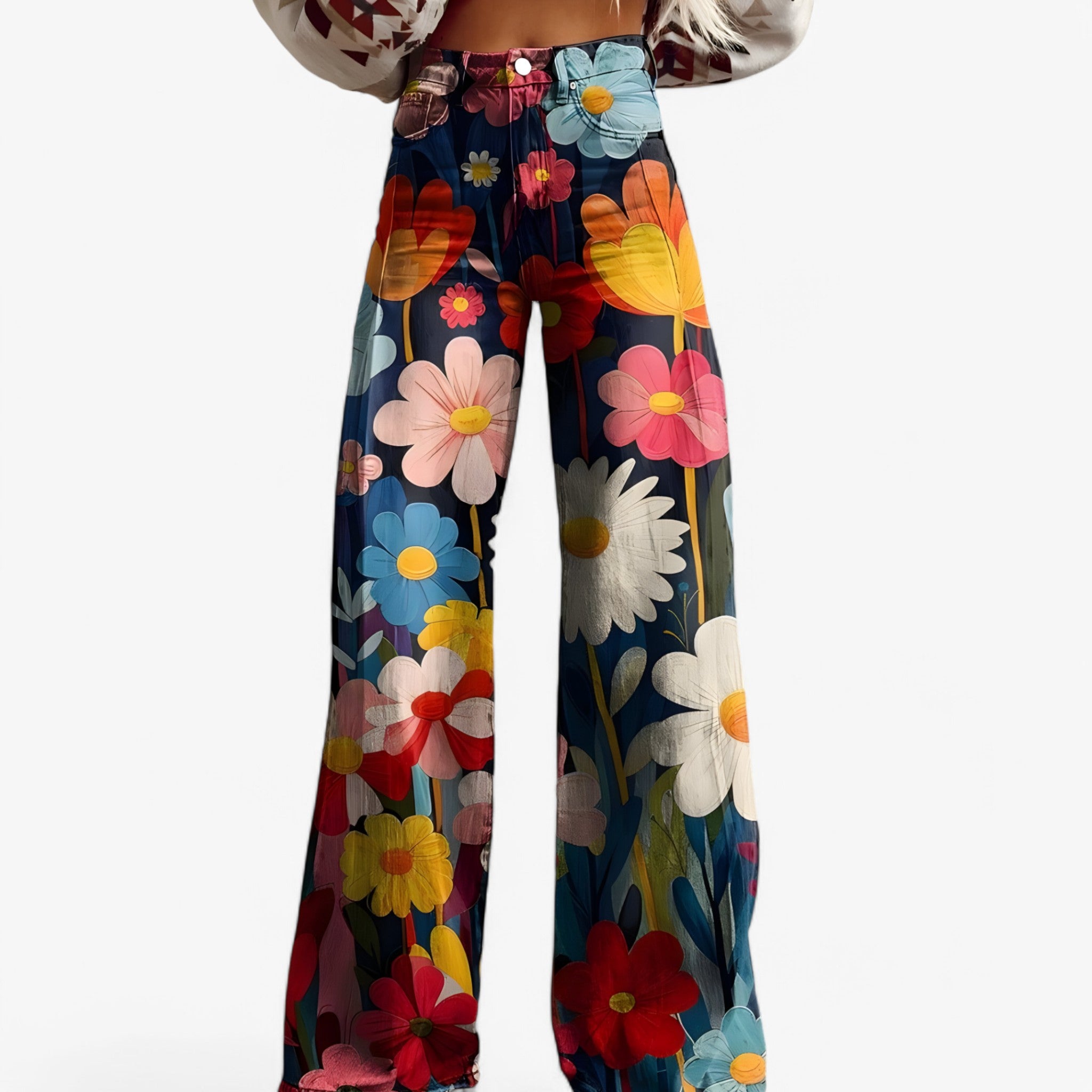 Clare | Pantaloni a gamba larga - Casual e alla moda - Sogno di fiori - - Concept Palermo