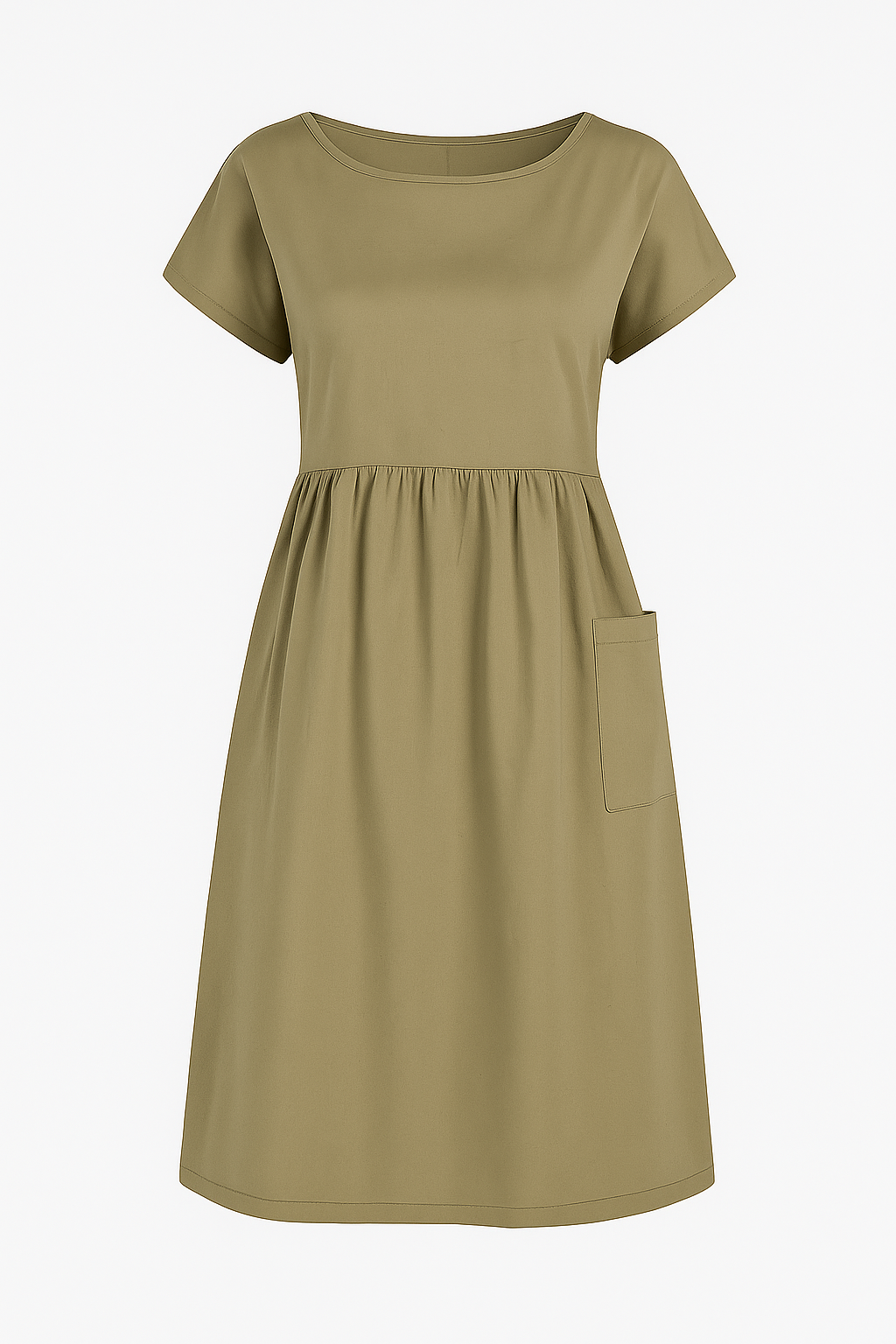 Eustasia | Vestito estivo casual con tasche - Khaki - cute summer dress Dresses female dress - Concept Palermo