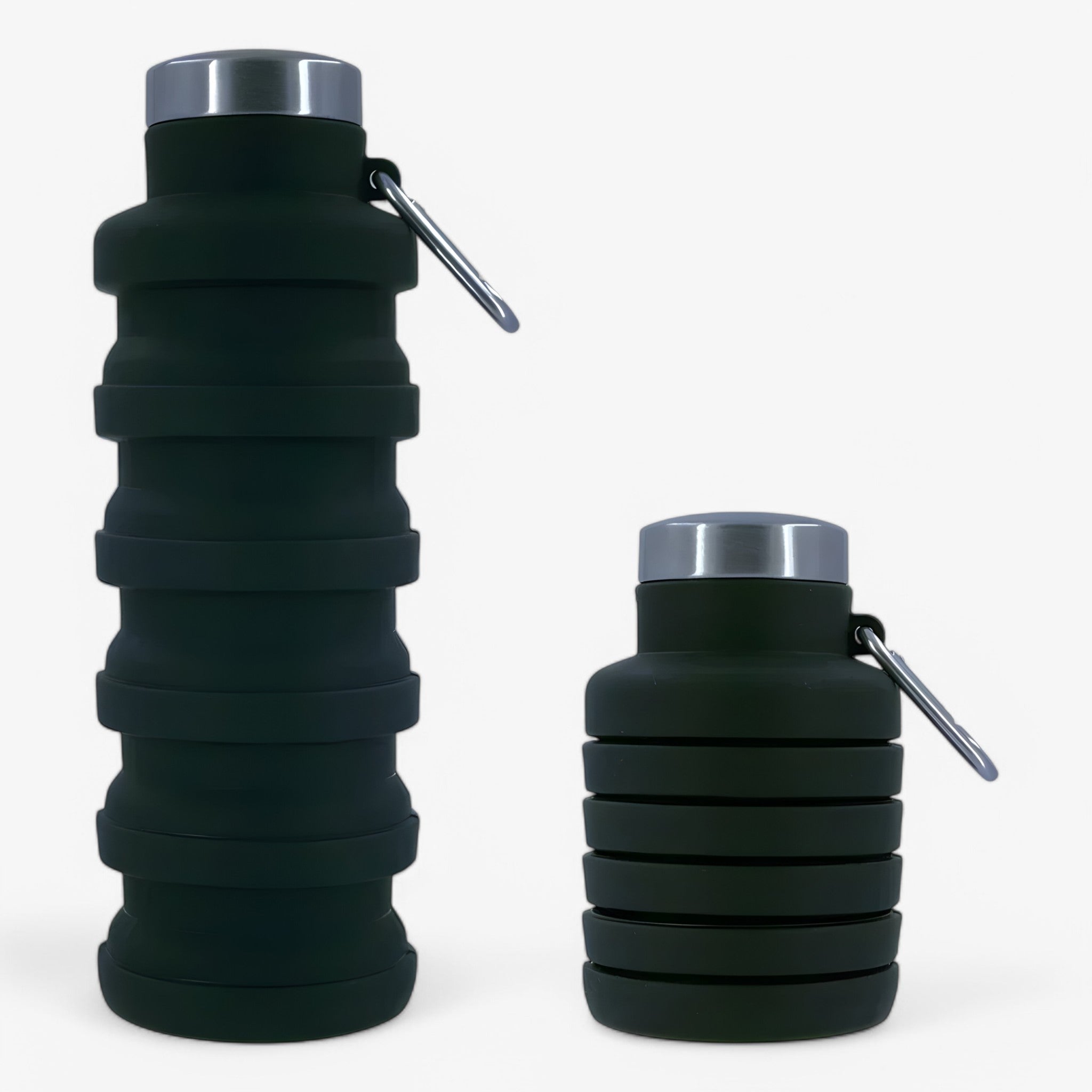 Borraccia in silicone pieghevole da 500ml - Nero - 500ml silicone water bottle - Concept Palermo