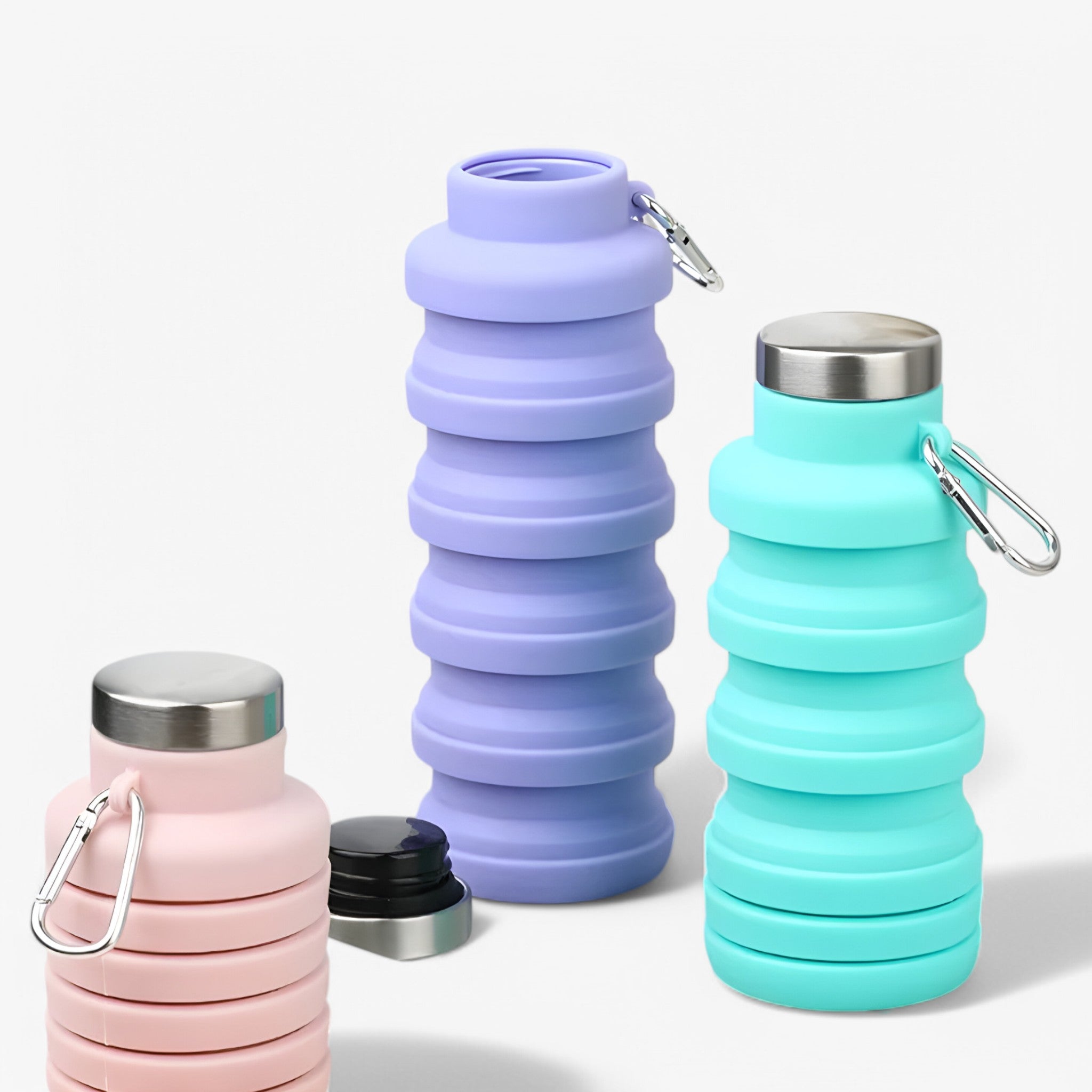 Borraccia in silicone pieghevole da 500ml - - 500ml silicone water bottle - Concept Palermo