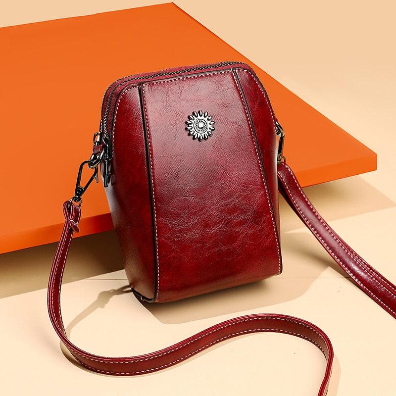 LeatherBag™ - Custodia per cellulare - Rosso - Bags Shoulder Bags women bags womens wallet - Concept Palermo