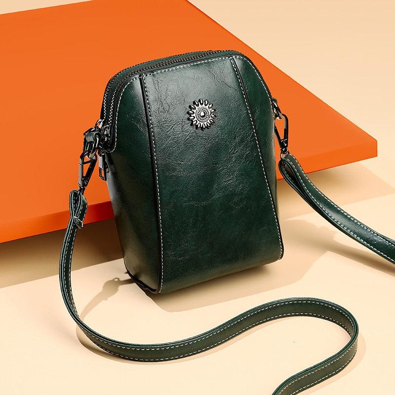 LeatherBag™ - Custodia per cellulare - Verde (3 pezzi disponibili) - Bags Shoulder Bags women bags womens wallet - Concept Palermo