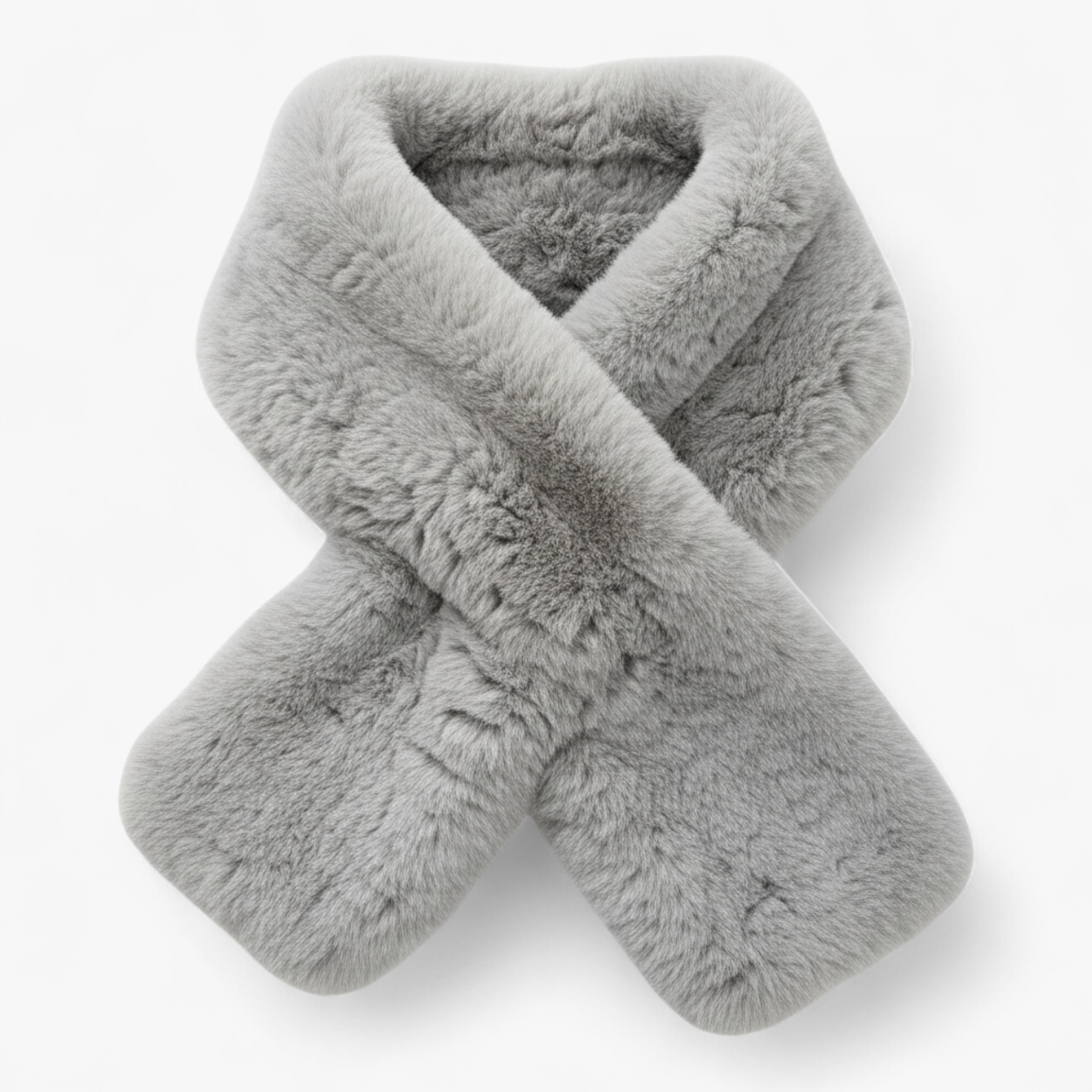 Arabella | Sciarpa di Pelliccia per Donne Elegante - Grigio Chiaro Lunghezza 88cm - accessorio elegante moda invernale pelliccia di coniglio rex sciarpa calda sciarpa corta sciarpa di lusso sciarpa di pelliccia sciarpa invernale sciarpa naturale - Concept Palermo