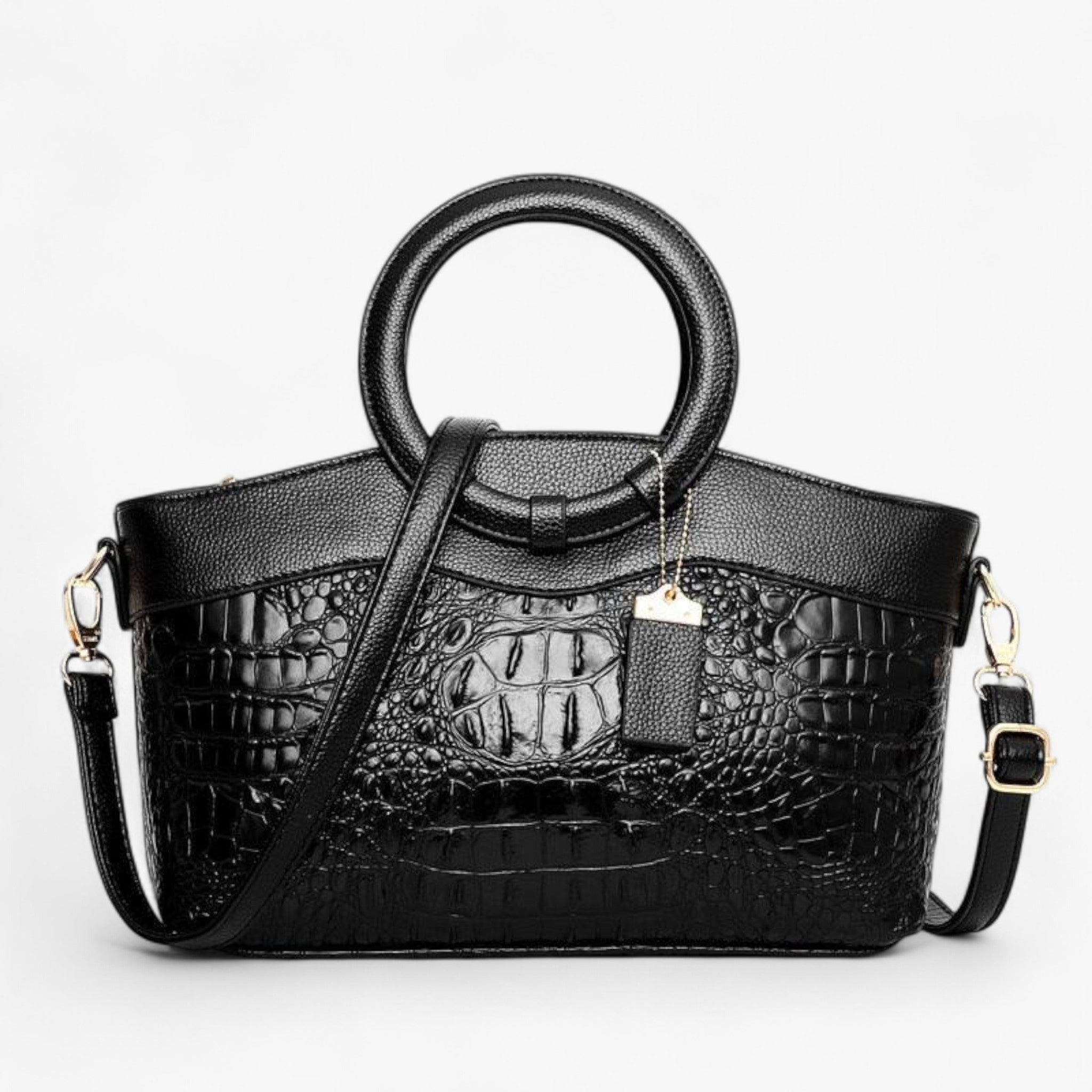 LuxeCroco™ - Borse da donna di lusso - Nero brillante - Bags handbags Women's handbags - Concept Palermo