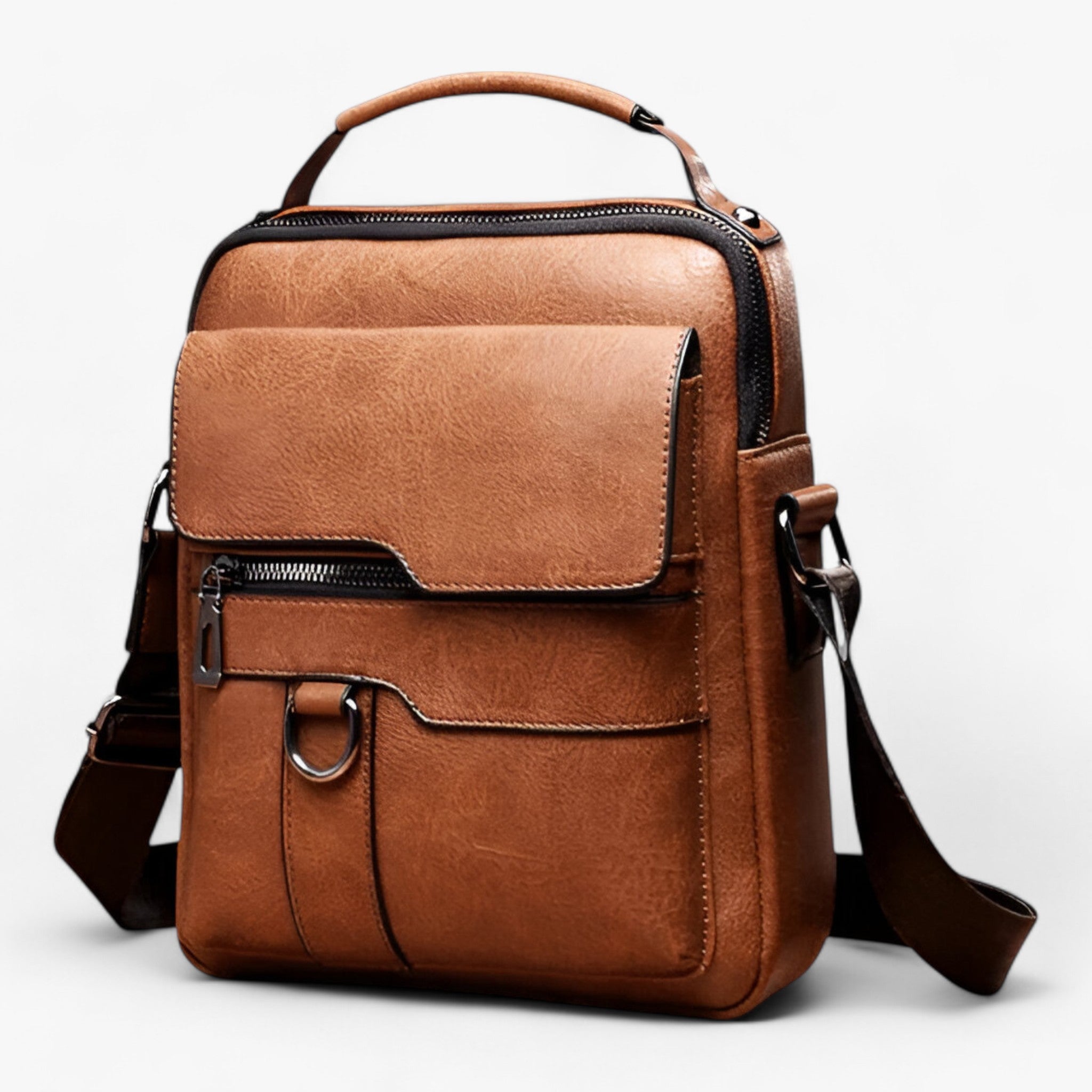 Borsa a tracolla LuxeLeather™ - Moderna ed elegante - Marrone chiaro - Heren collectie Old (Google) old_google - Concept Palermo