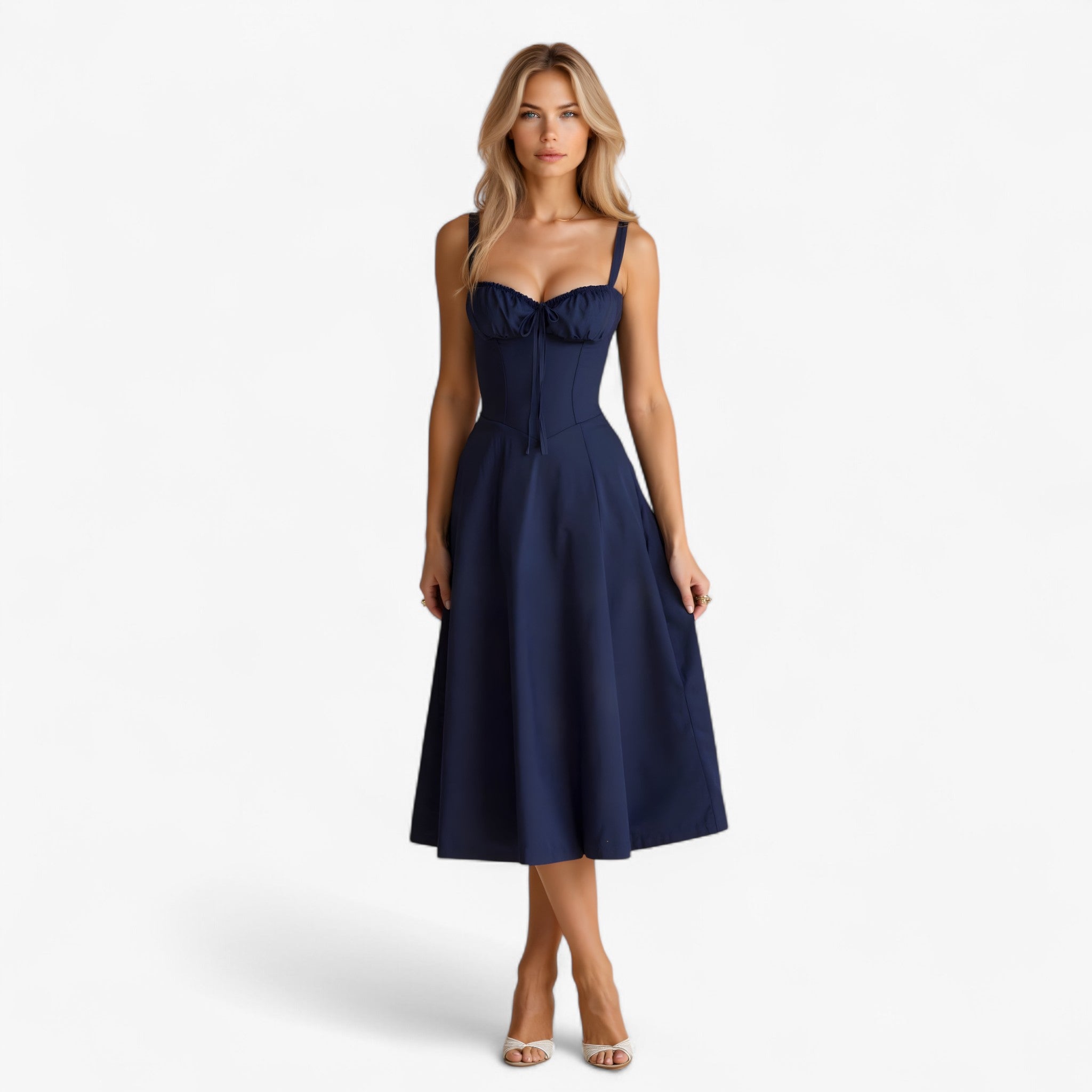 Lana - Vestito a vita - Blu marino - - Concept Palermo