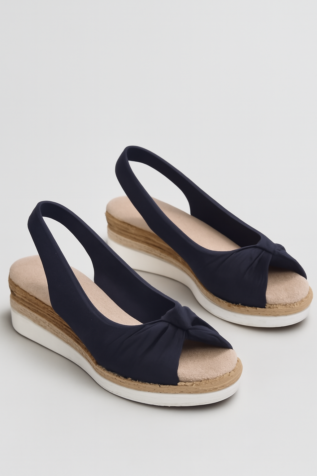 Adele | Sandali con fiocco in corda per donna – Comodi e estivi - Blu - 100425 110425 shoes women - Concept Palermo